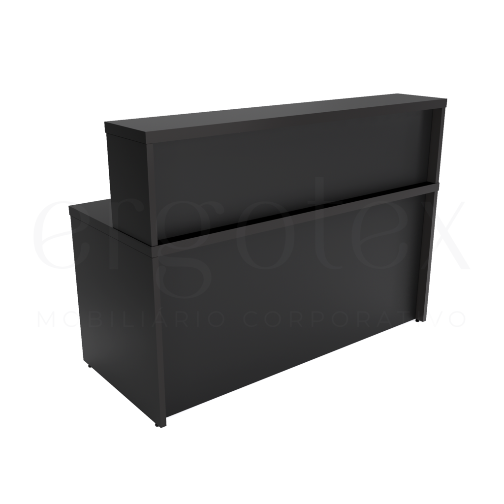 Preto tx Balcao de Atendimento Reto Tampo 30mm