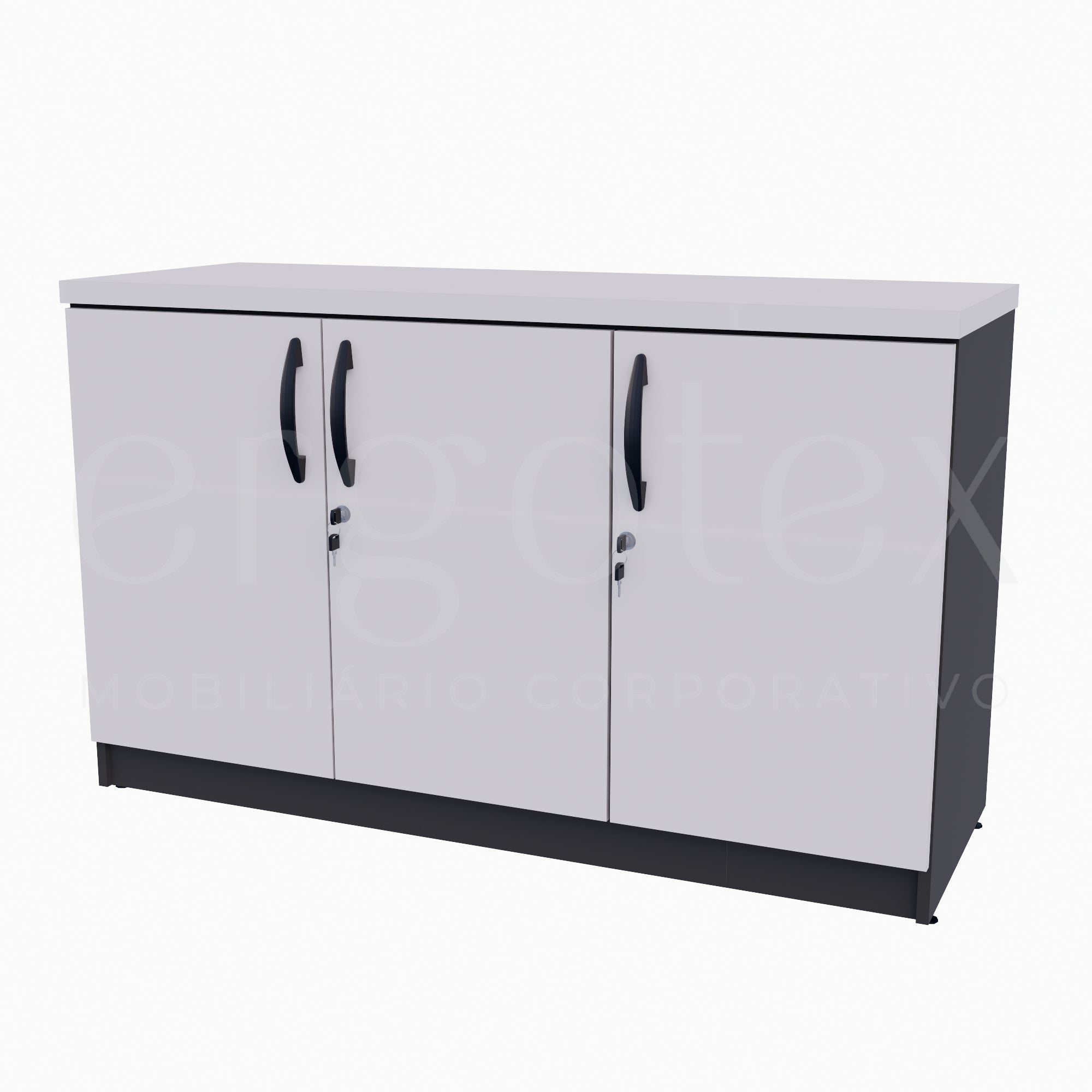 Balcao de Escritorio 3 Portas Tampo 30mm