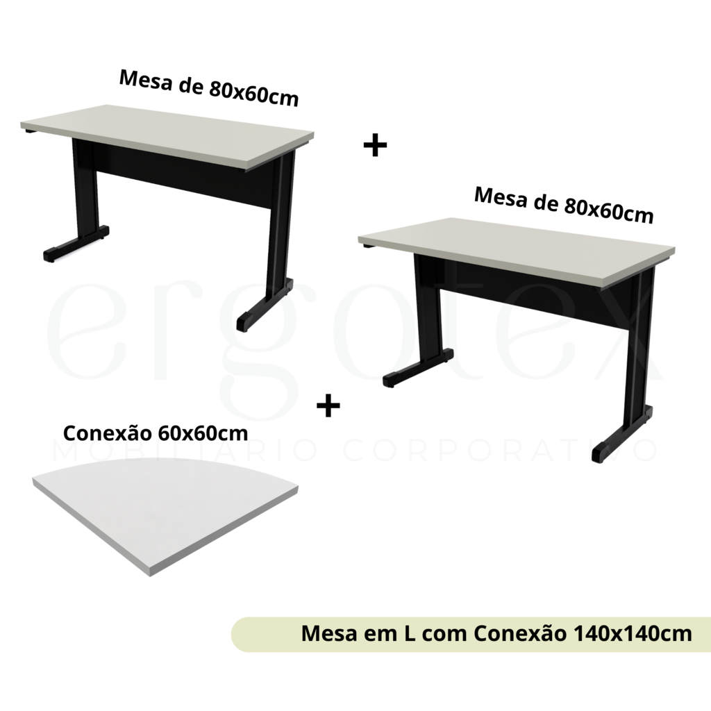 Mesa em L com Conexao Tampo 30mm