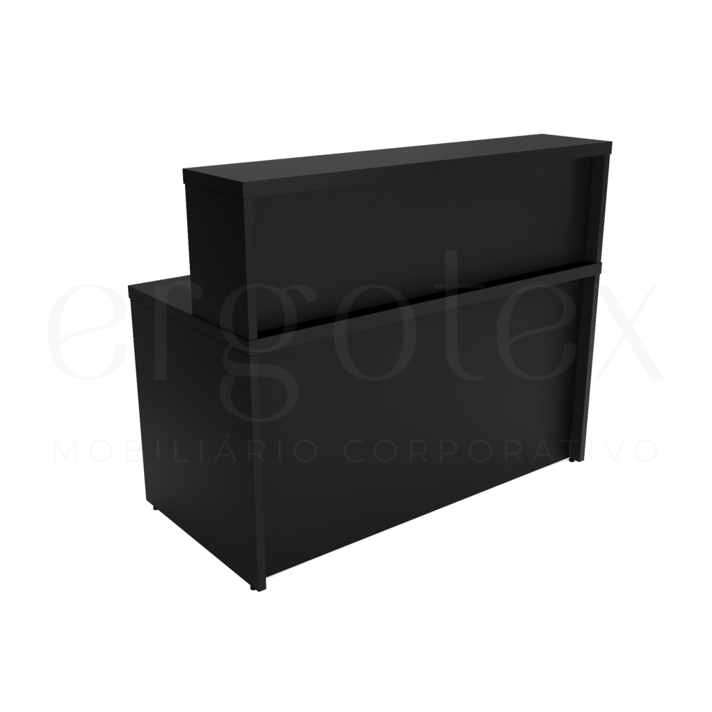 Preto tx Balcao de Atendimento Reto Tampo 30mm