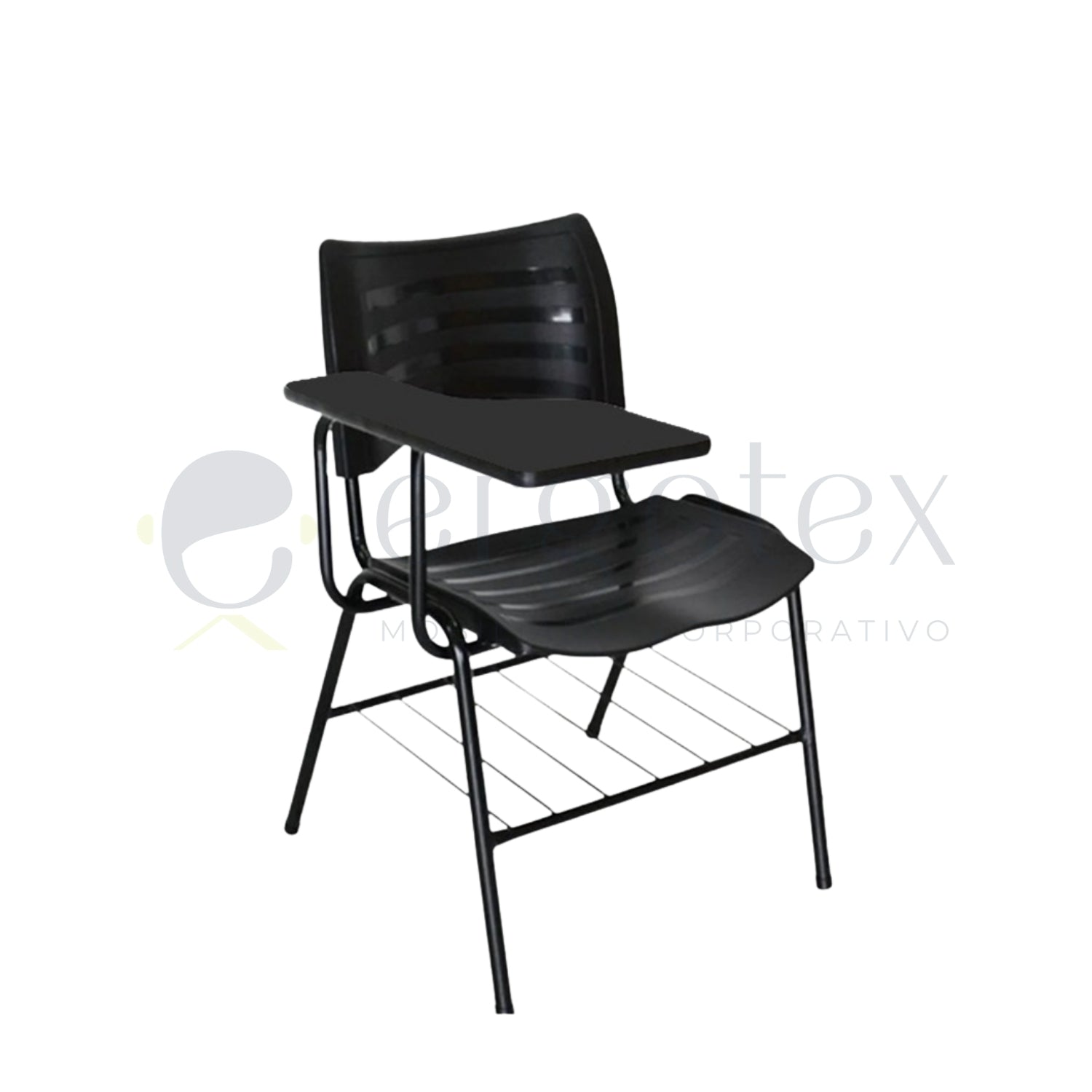 Cadeira Universitária Plástica Prancheta Fixa com Porta Livros