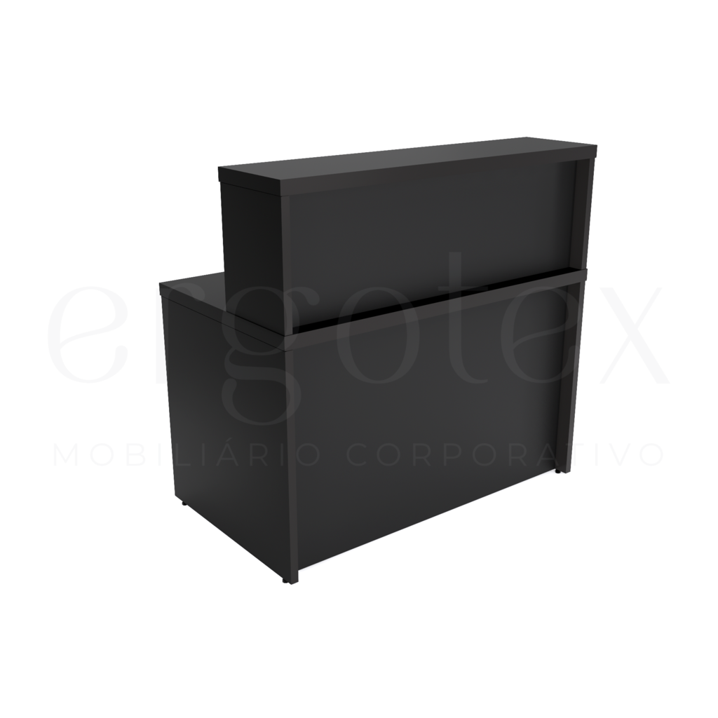 Preto tx Balcao de Atendimento Reto Tampo 30mm