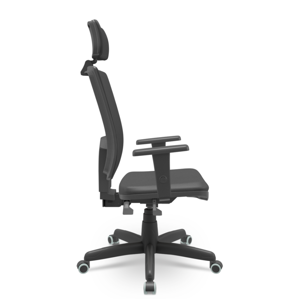 Cadeira Giratoria Presidente Brizza Tela com Regulagem no Encosto e Apoio de Cabeça