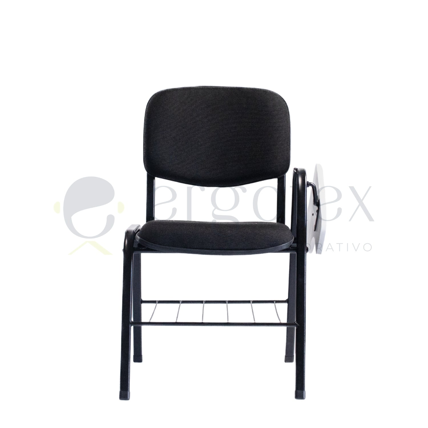 Cadeira Universitária Conferenza Prancheta Escamoteável com Porta Livros 1 Braço Alto