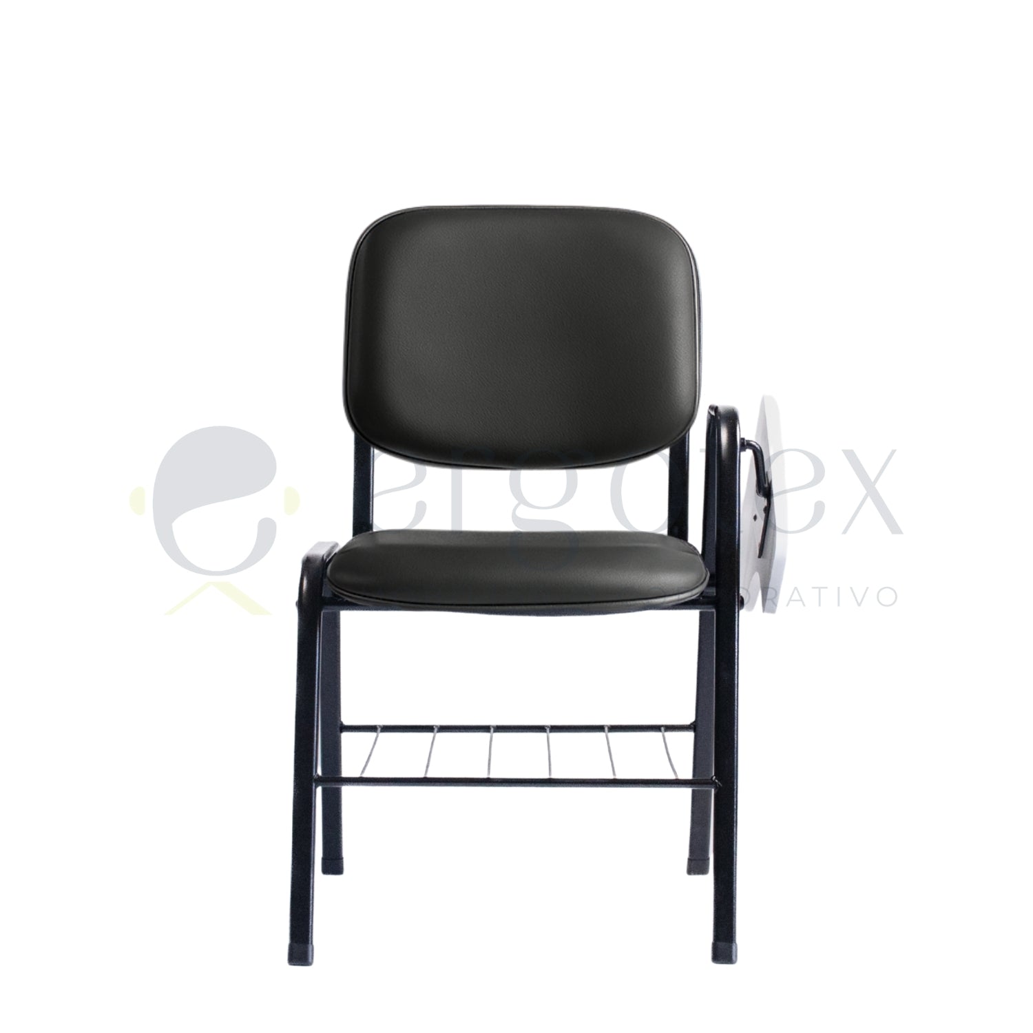 Cadeira Universitária Conferenza Prancheta Escamoteável com Porta Livros 1 Braço Alto