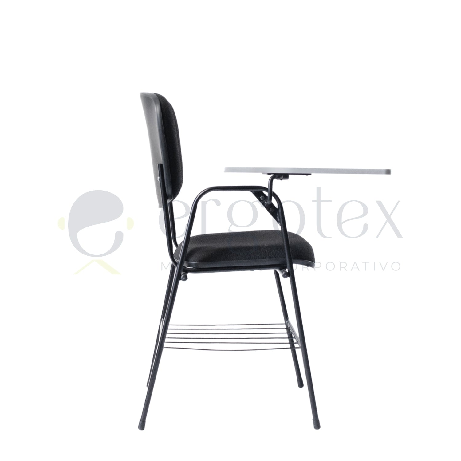 Cadeira Universitária Conferenza Prancheta Escamoteável com Porta Livros 1 Braço Alto