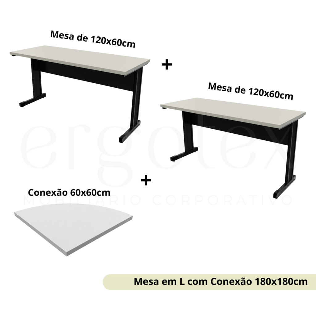 Mesa em L com Conexao Tampo 30mm