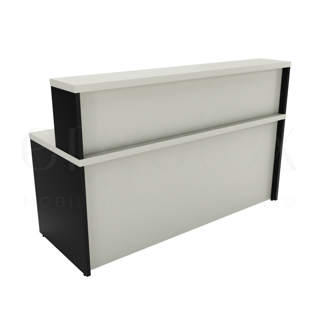 Cristal preto Balcao de Atendimento Reto Tampo 30mm