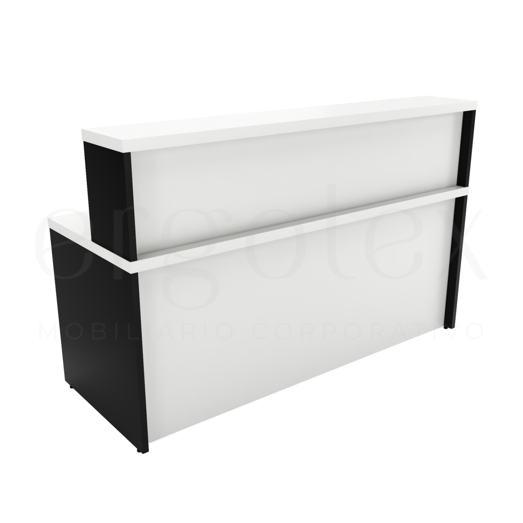 Cristal preto Balcao de Atendimento Reto Tampo 30mm