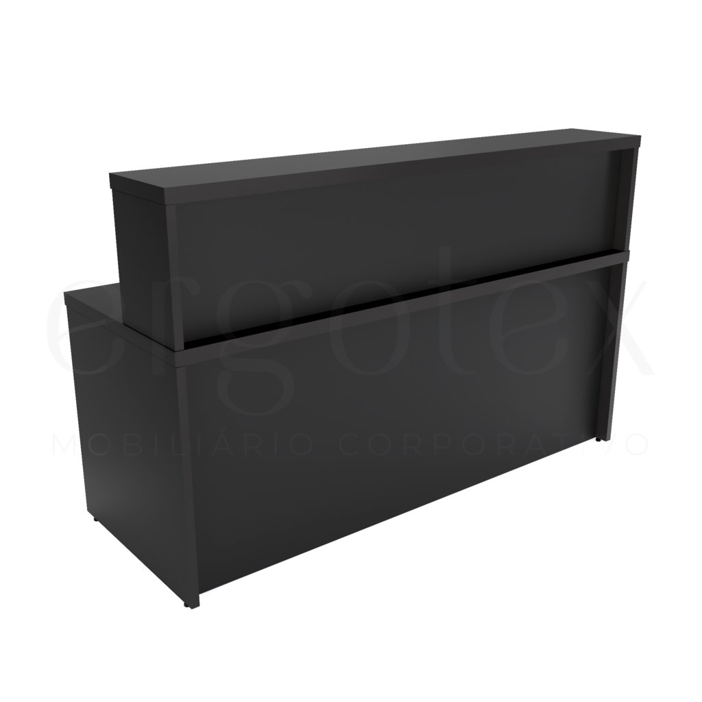 Preto tx Balcao de Atendimento Reto Tampo 30mm
