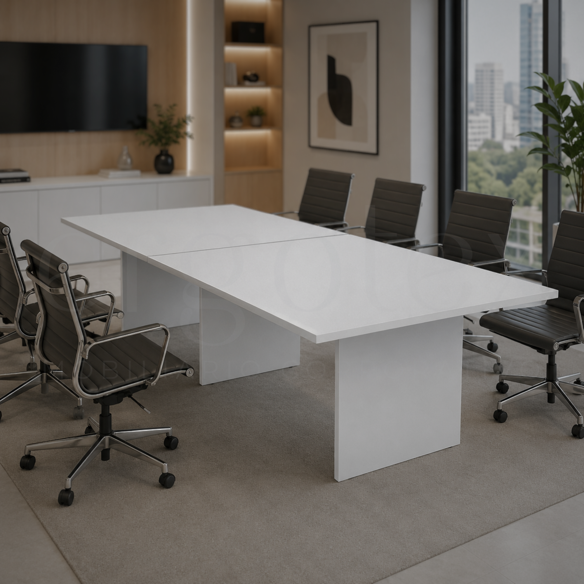 Mesa de Reunião Escritório Bipartida 30mm