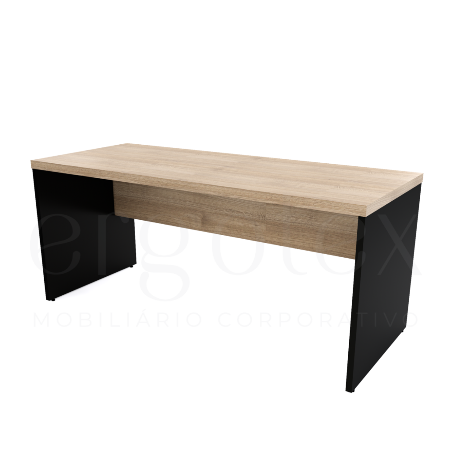 Mesa Reta Pé Painel Tampo 30mm