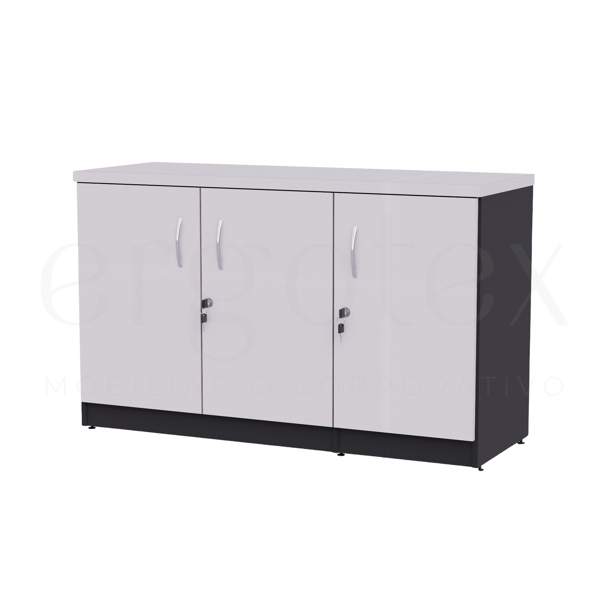 Balcão de Escritório 3 Portas Tampo 30mm