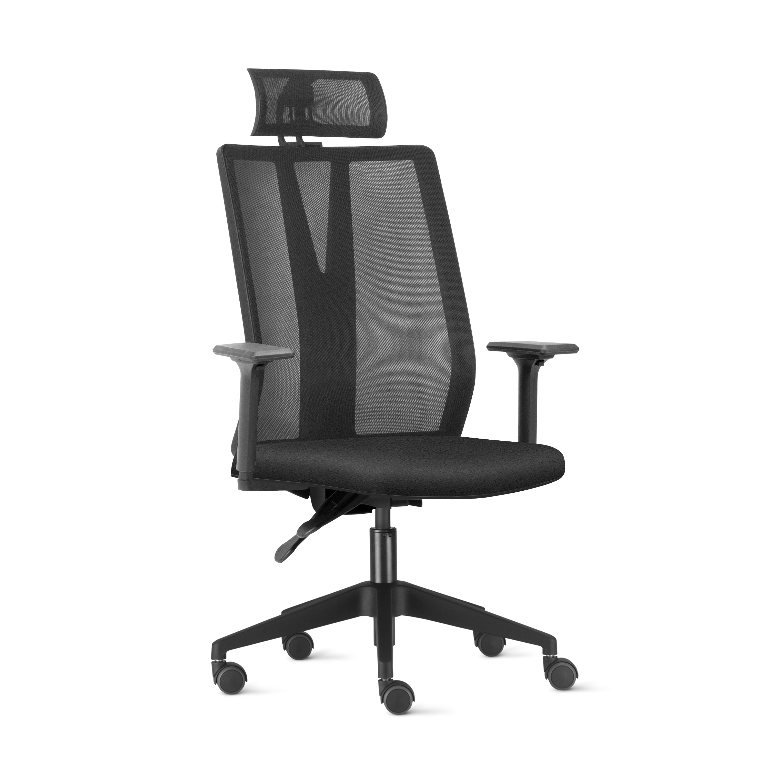 Cadeira Giratoria Presidente Addit com Regulagem no Encosto e Apoio de Cabeça