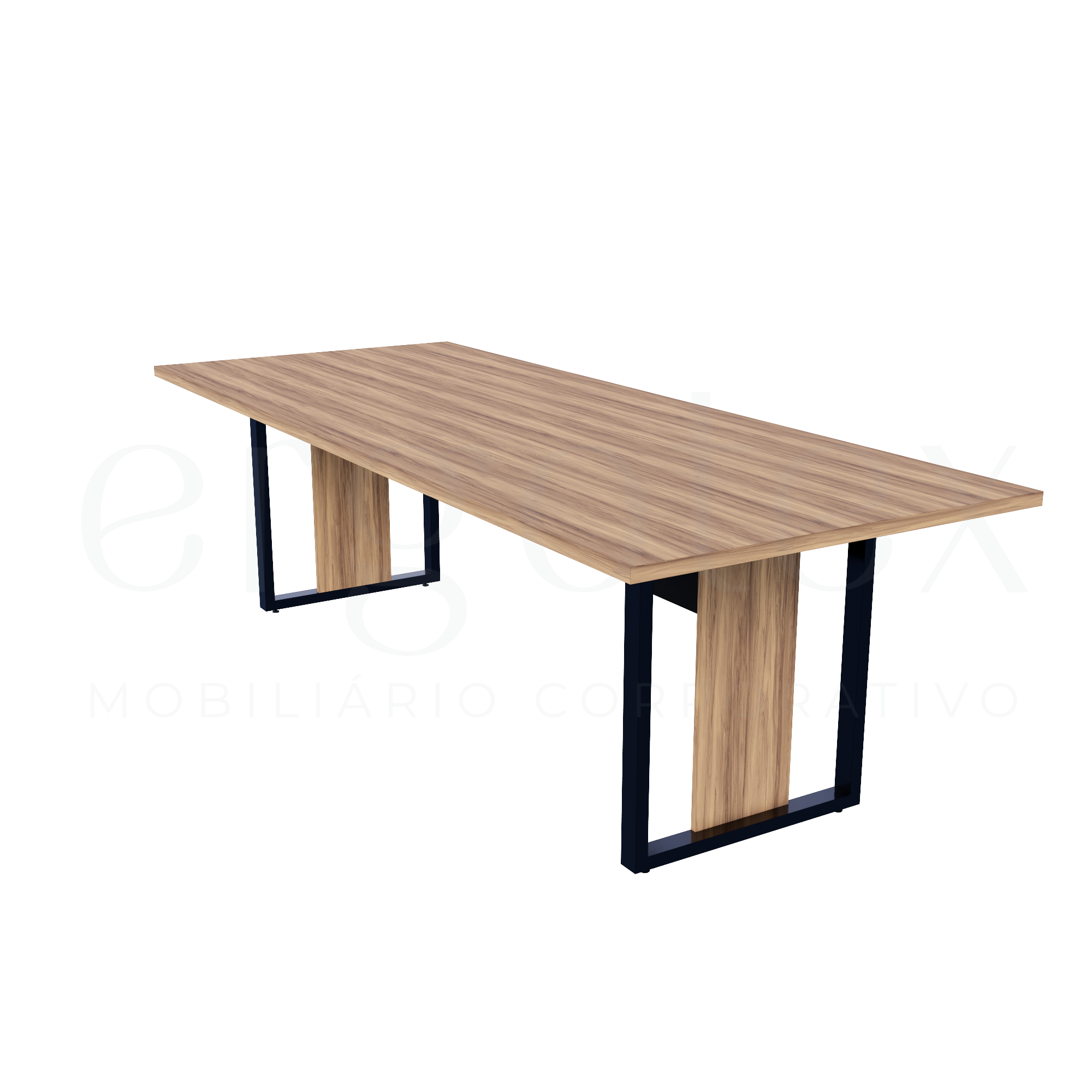 Mesa de Reunião Industrial Tampo 30mm Preto