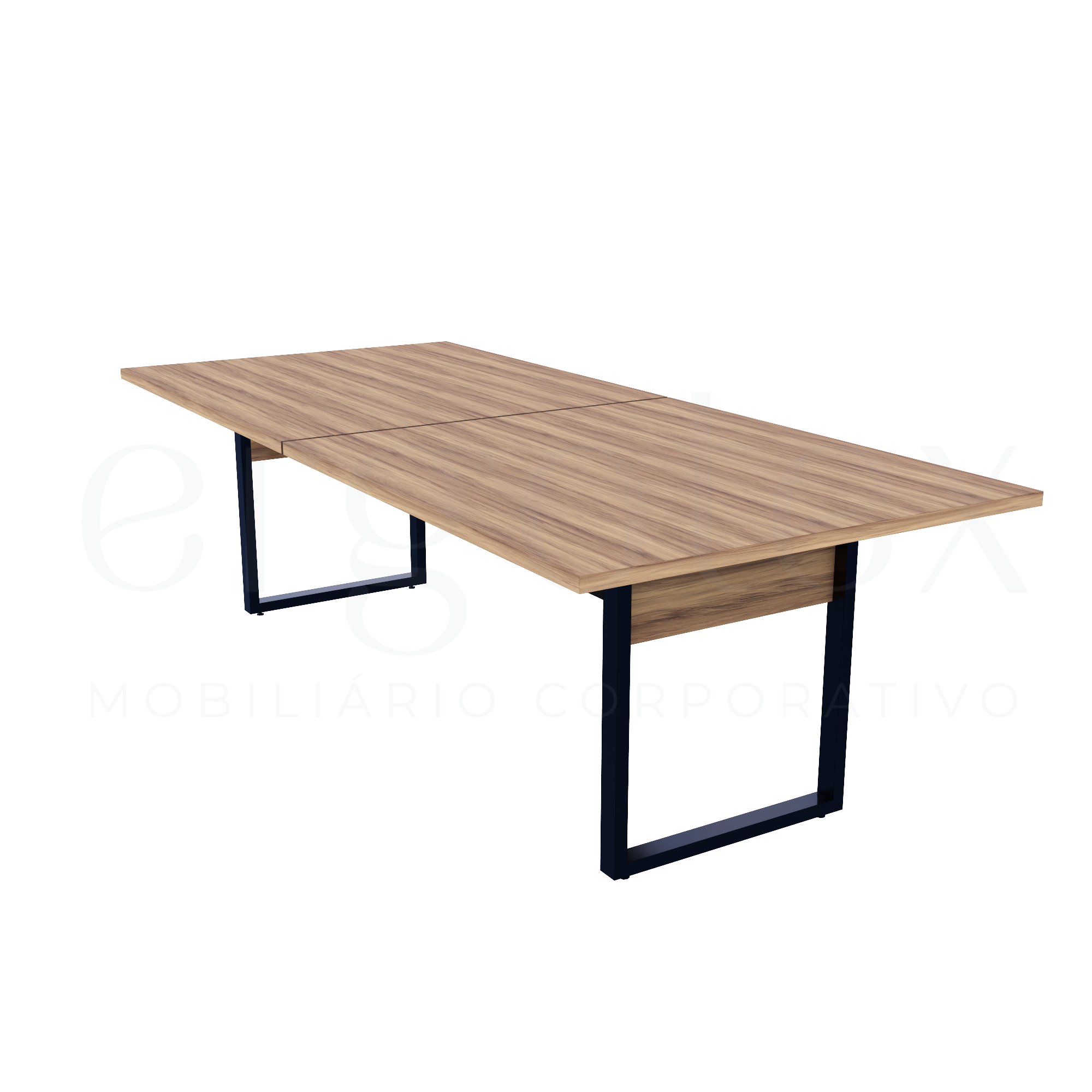 Mesa de Reunião Industrial Bipartida Tampo 30mm Preto