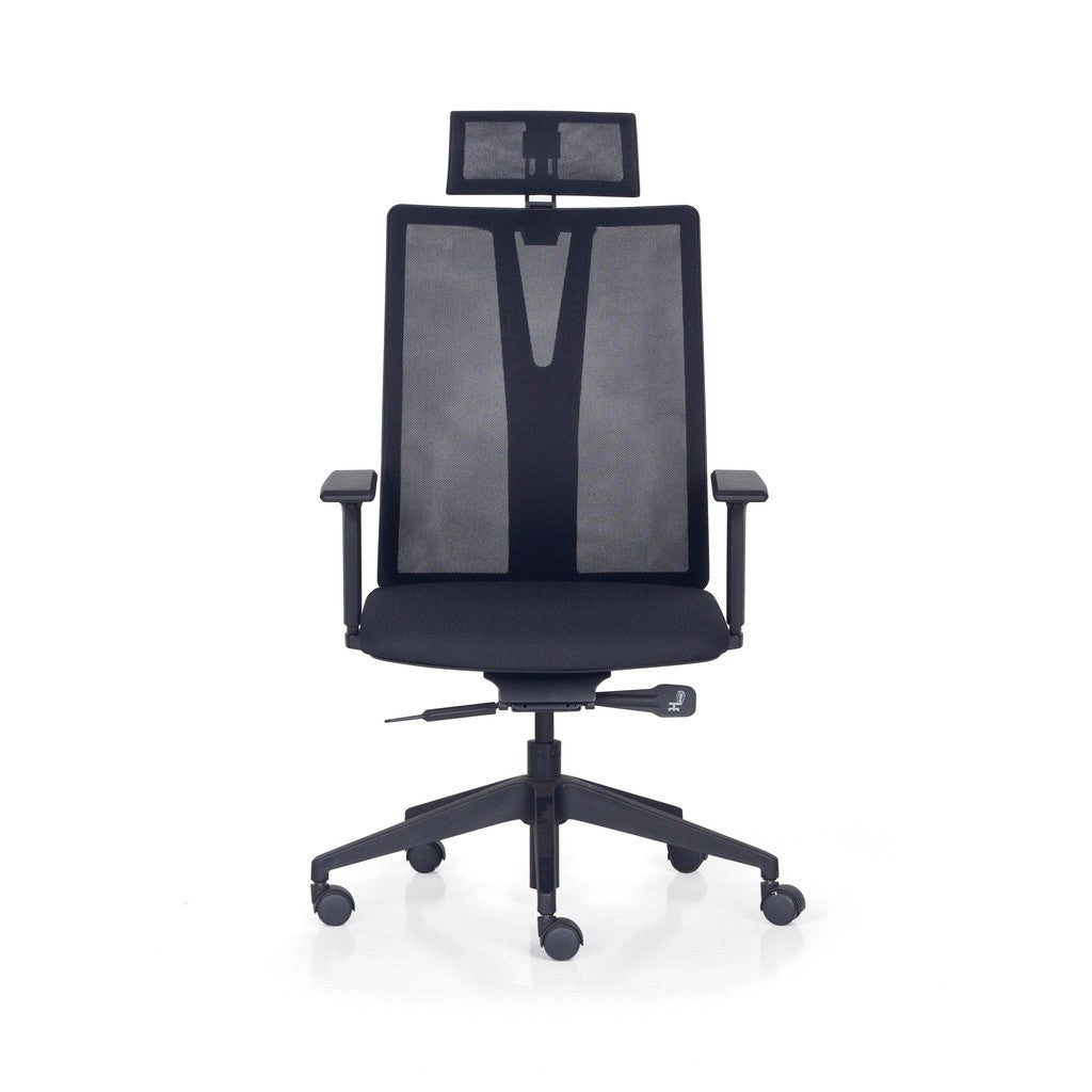 Cadeira Giratoria Presidente Addit com Regulagem no Encosto e Apoio de Cabeça