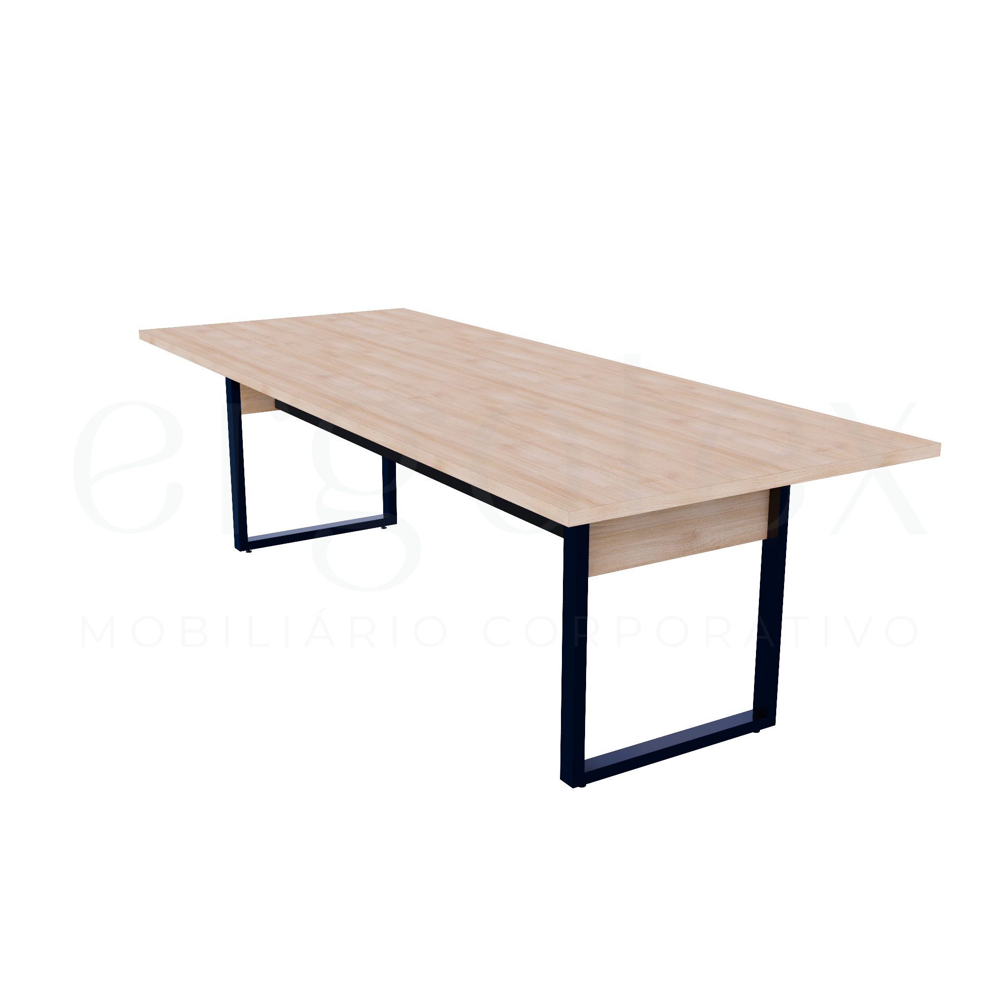 Mesa de Reunião Industrial Tampo 30mm Preto