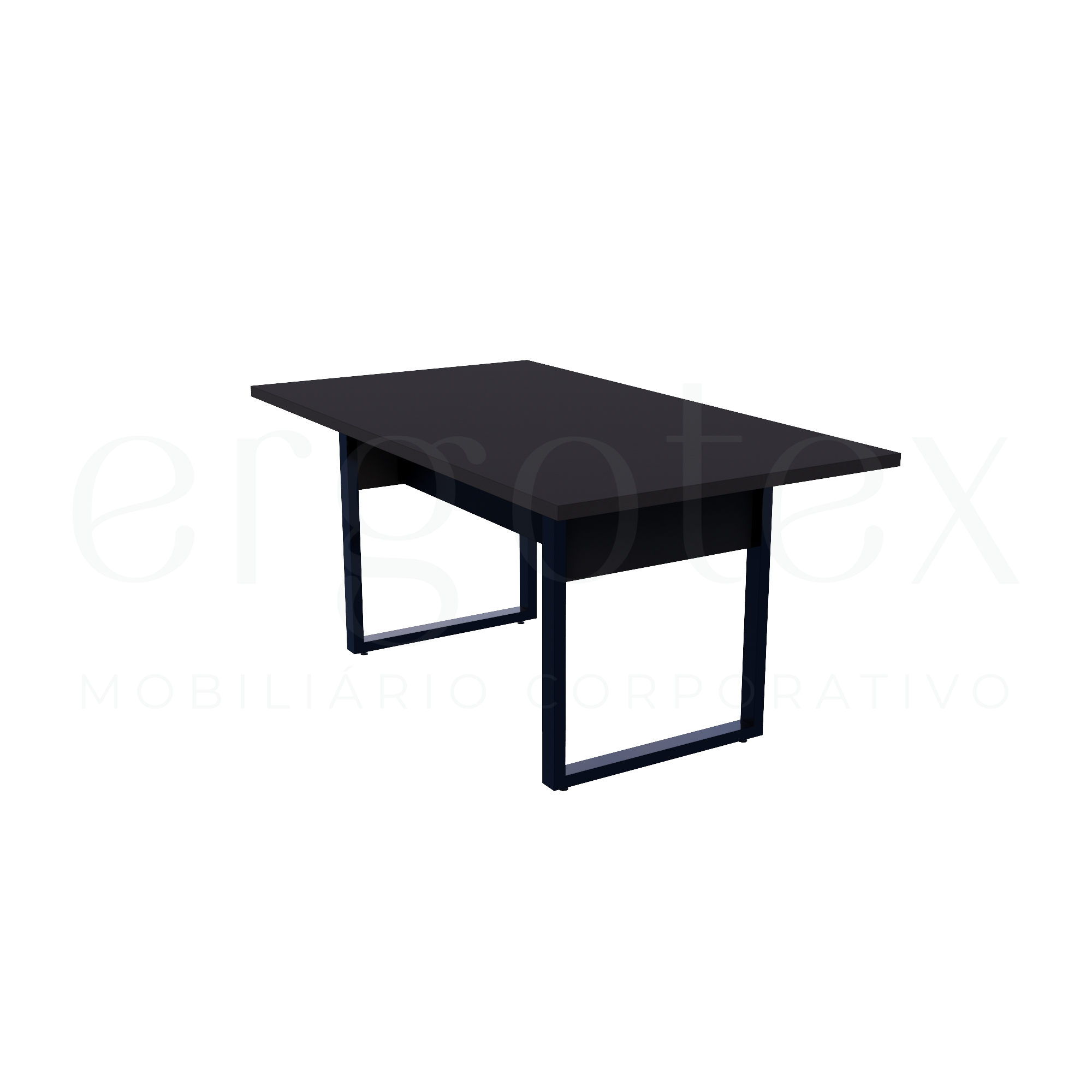 Mesa de Reunião Industrial Tampo 30mm Preto