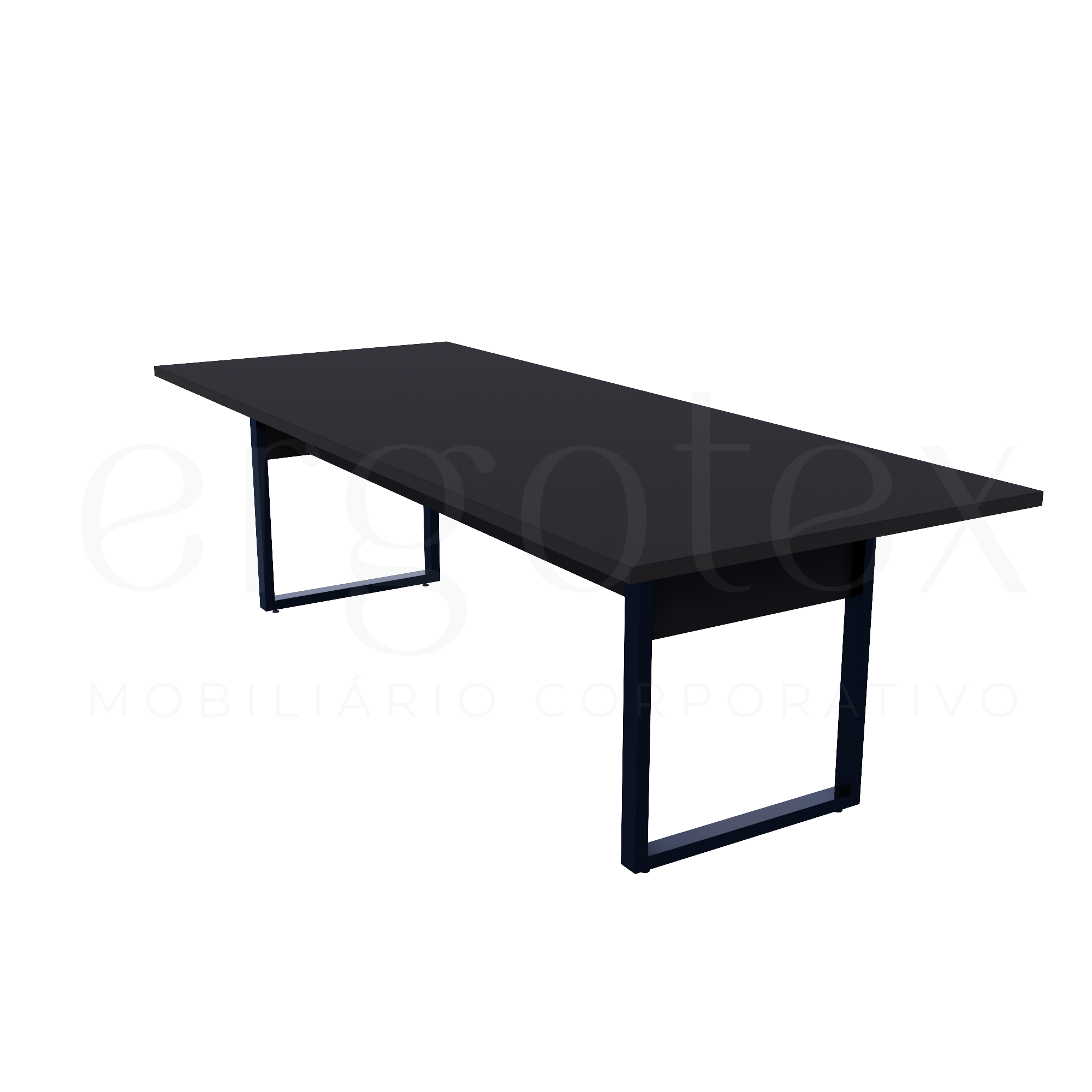 Mesa de Reunião Industrial Tampo 30mm Preto