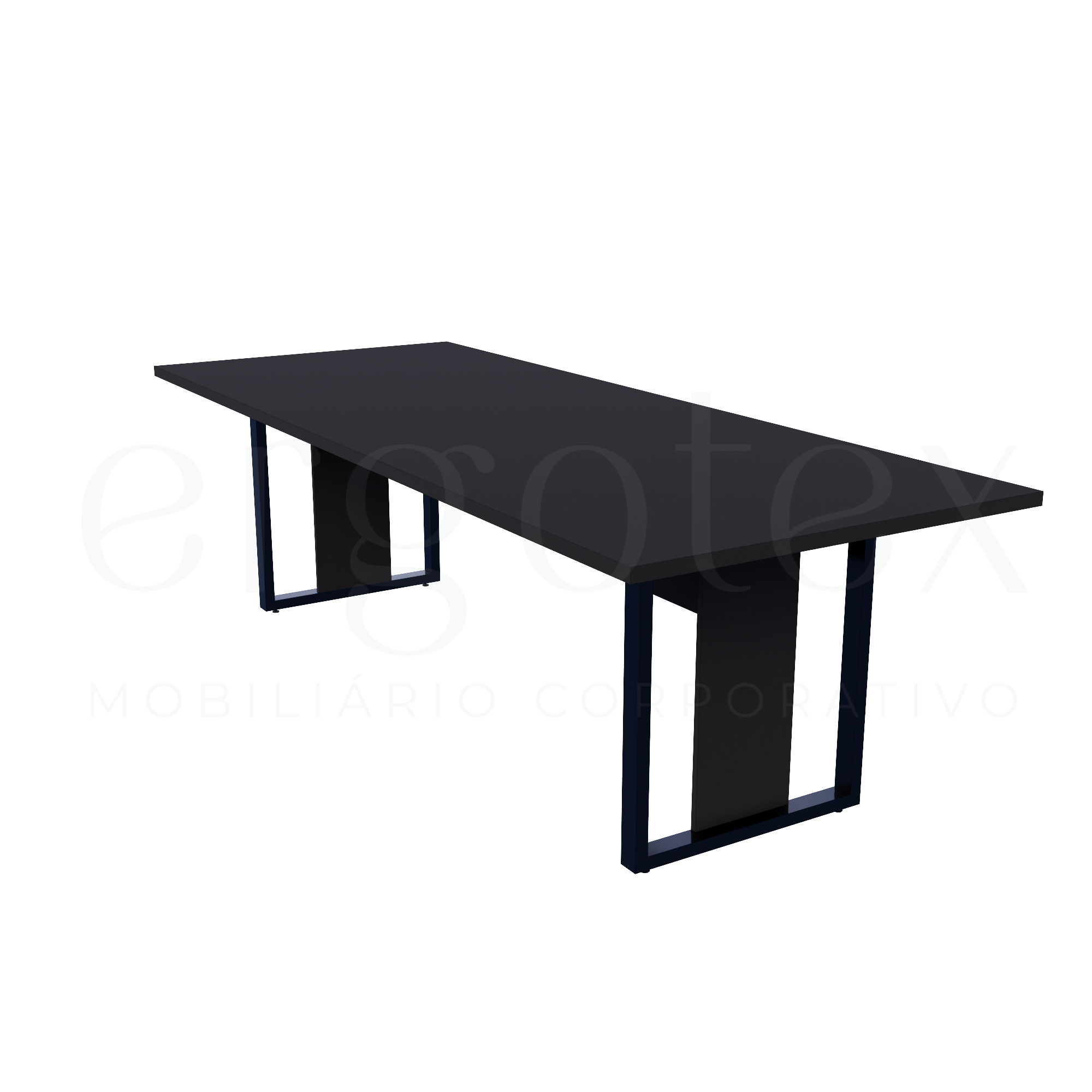 Mesa de Reunião Industrial Tampo 30mm Preto