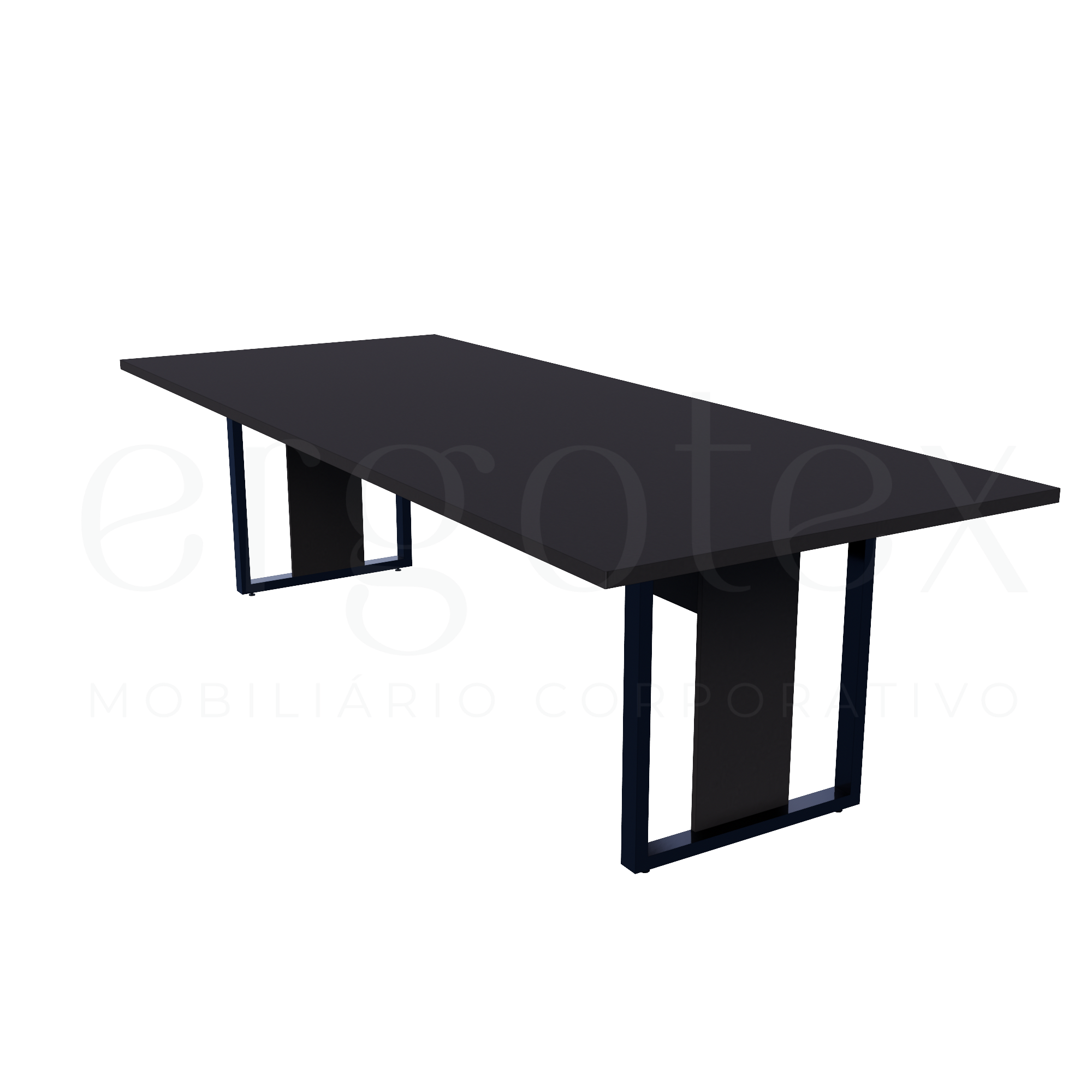 Mesa de Reunião Industrial Tampo 30mm Preto