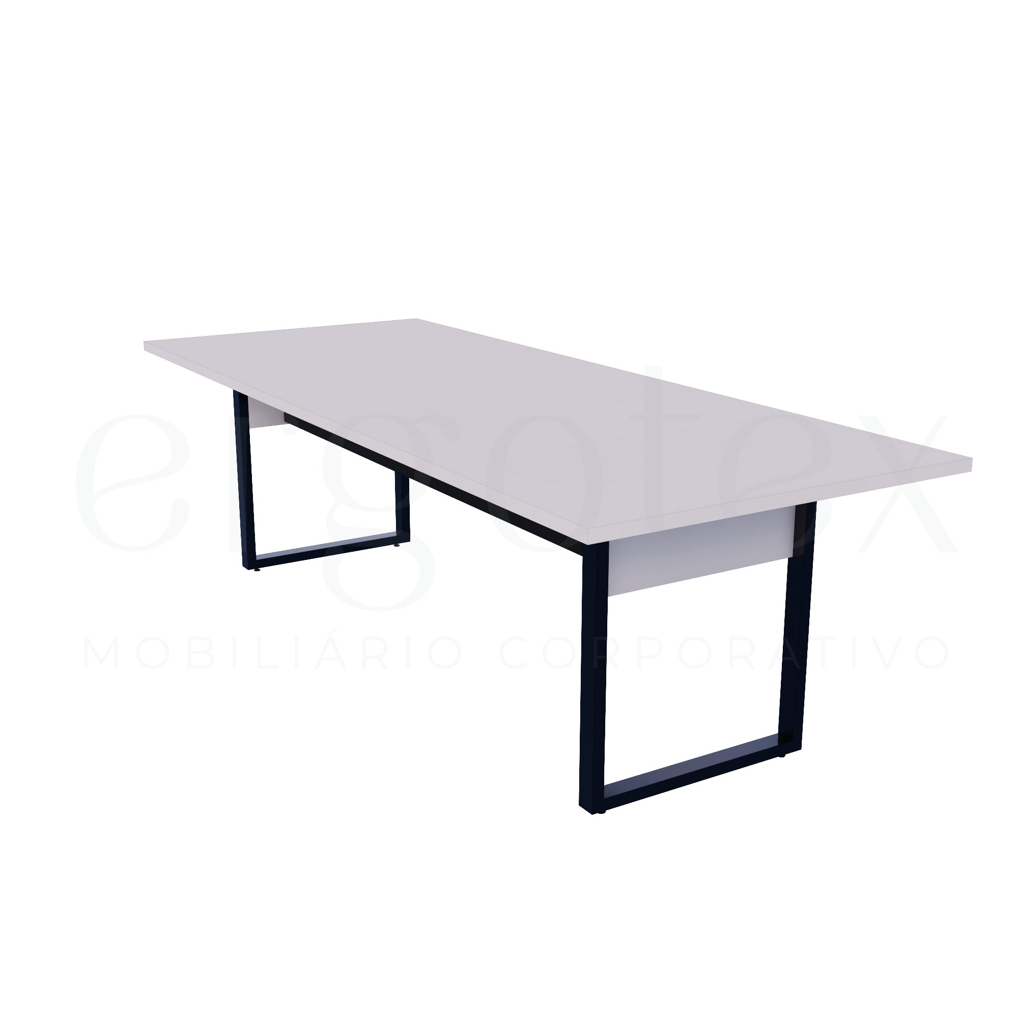 Mesa de Reunião Industrial Tampo 30mm Preto