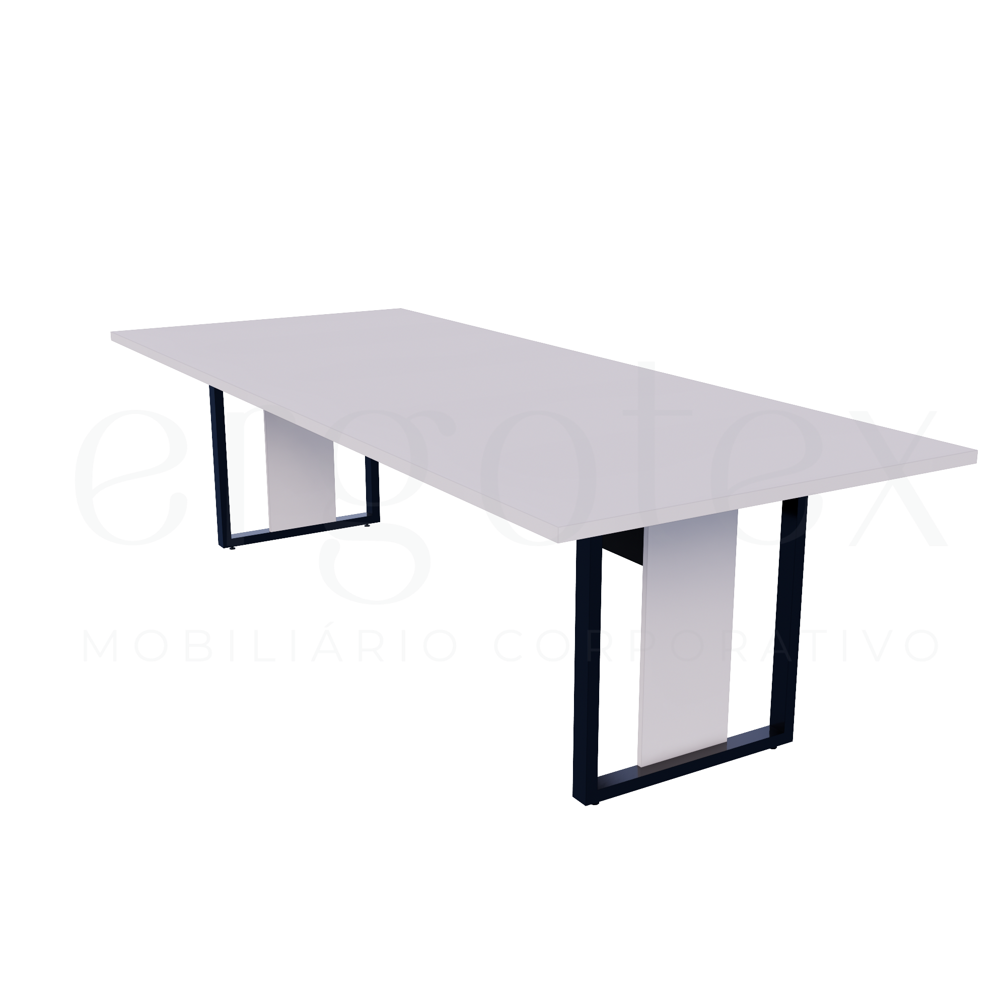 Mesa de Reunião Industrial Tampo 30mm Preto