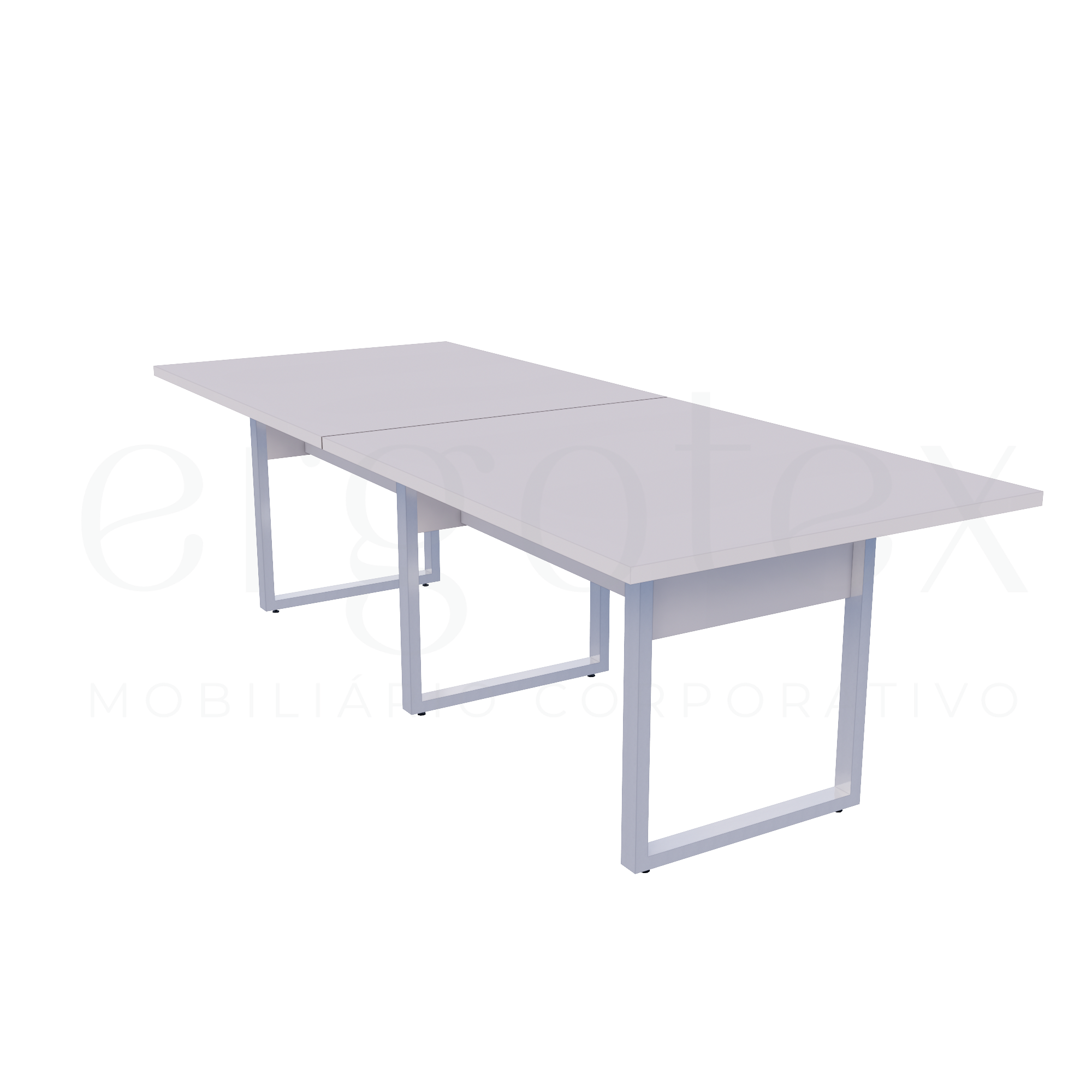 Mesa de Reunião Industrial Bipartida Tampo 30mm Preto