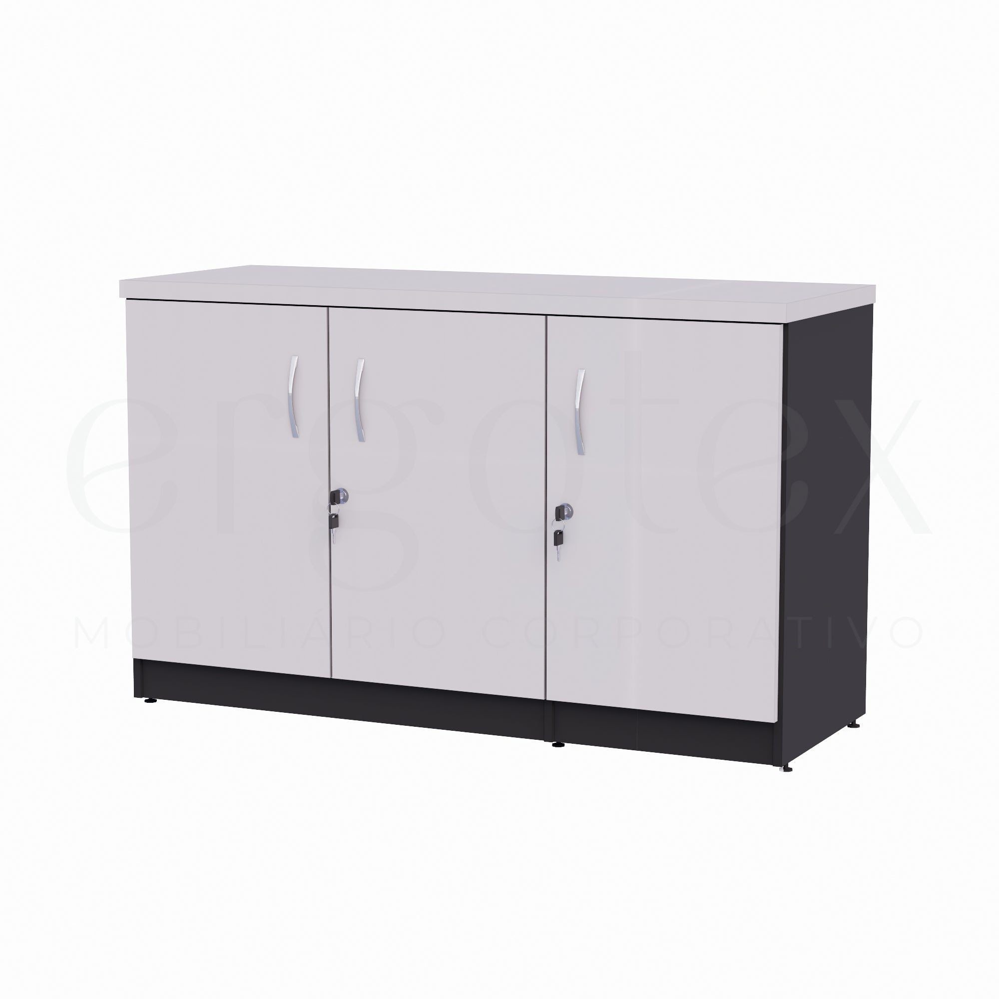 Balcão de Escritório 3 Portas Tampo 30mm