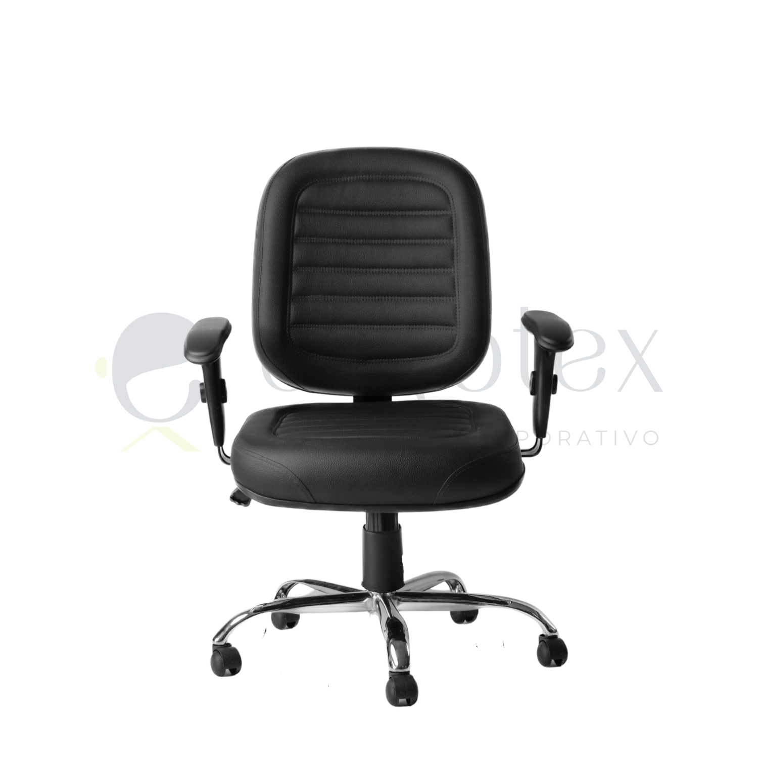 Cadeira Giratória Diretor Costura Cromada com Relax