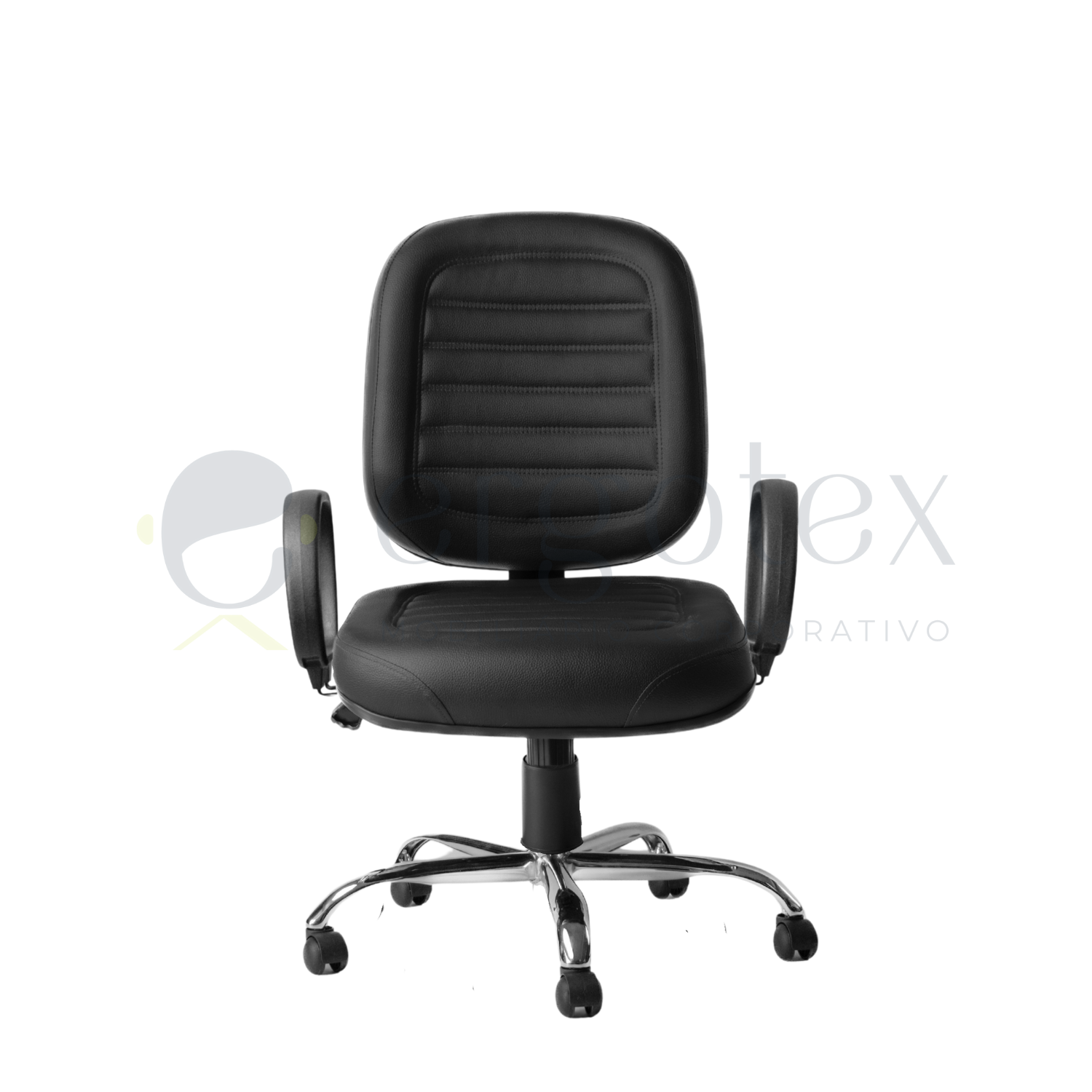 Cadeira Giratória Diretor Costura Cromada com Relax