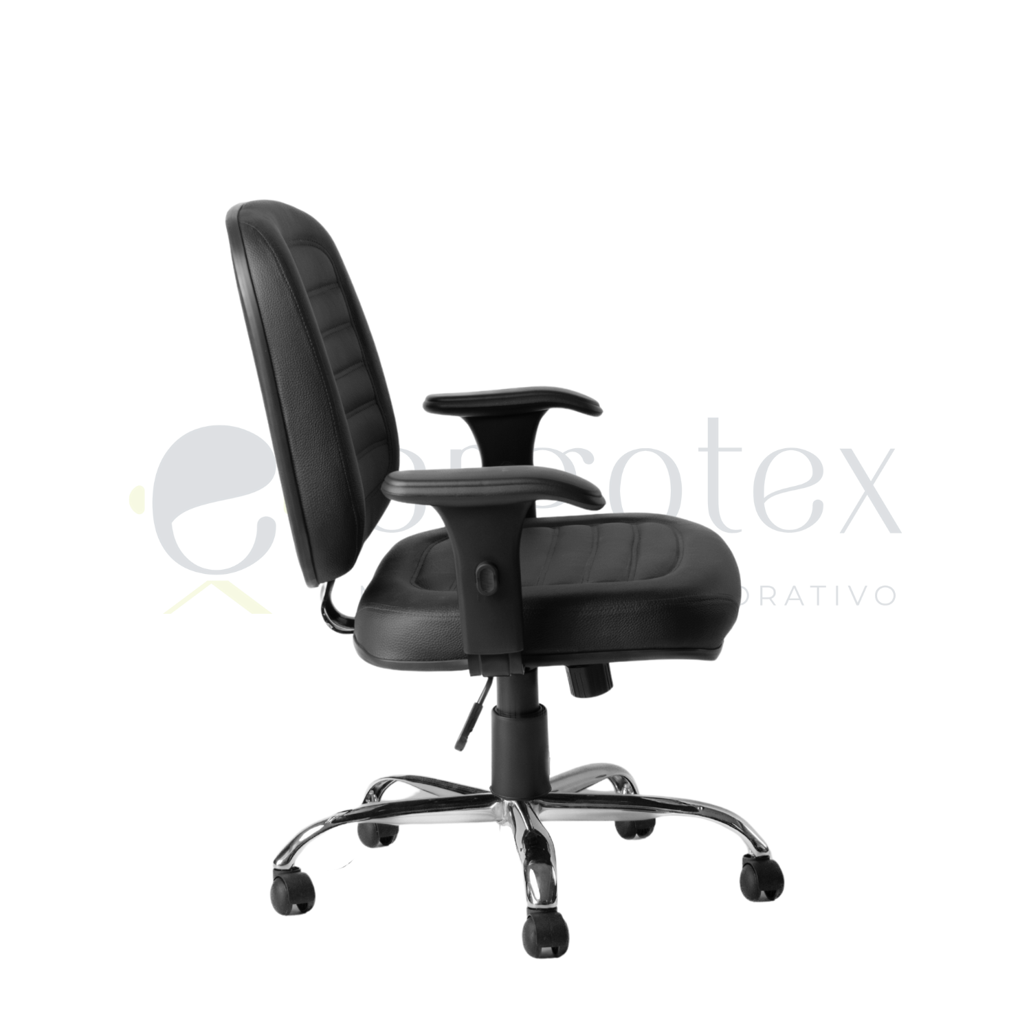 Cadeira Giratória Diretor Costura Cromada com Relax