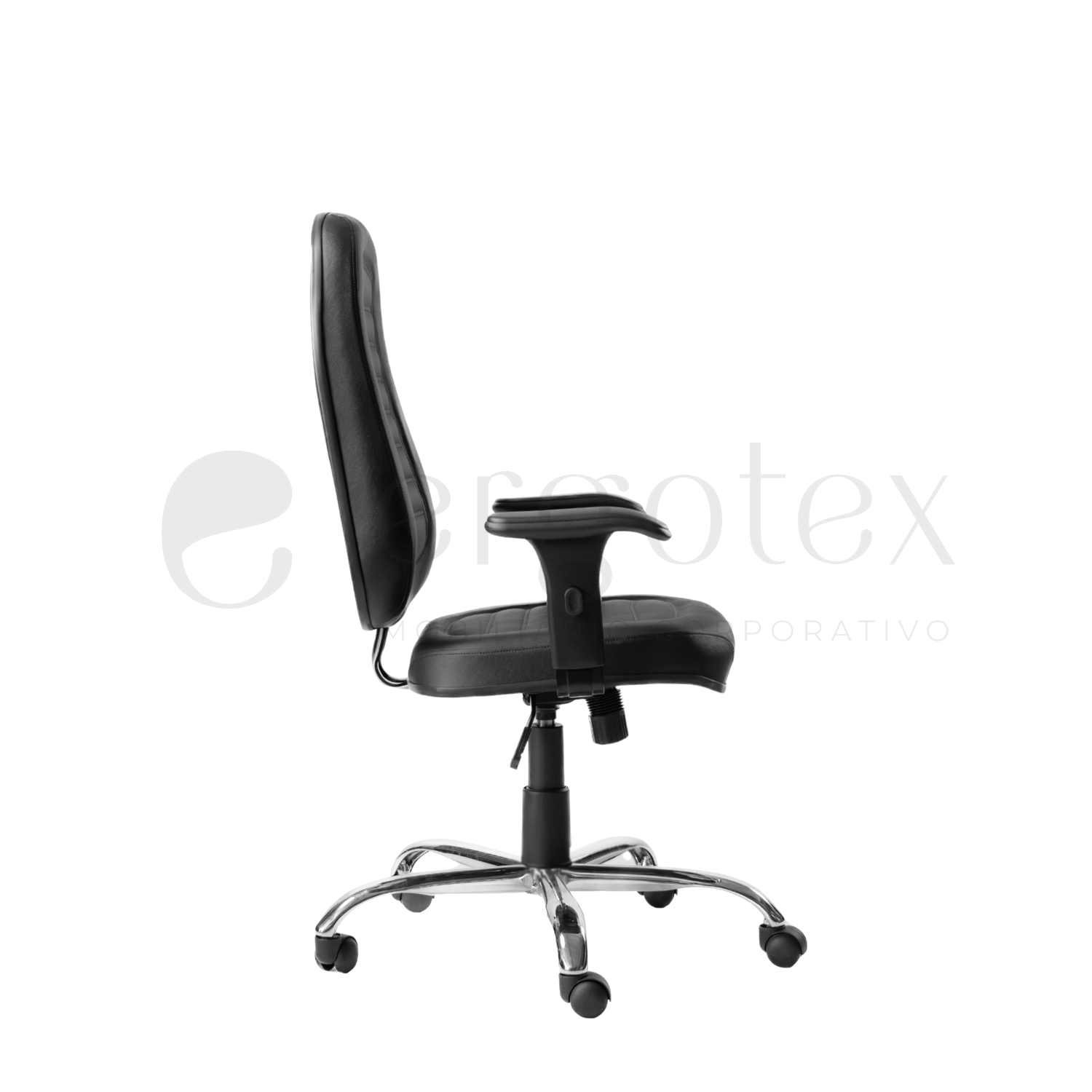 Cadeira Giratória Presidente Cromada Costura