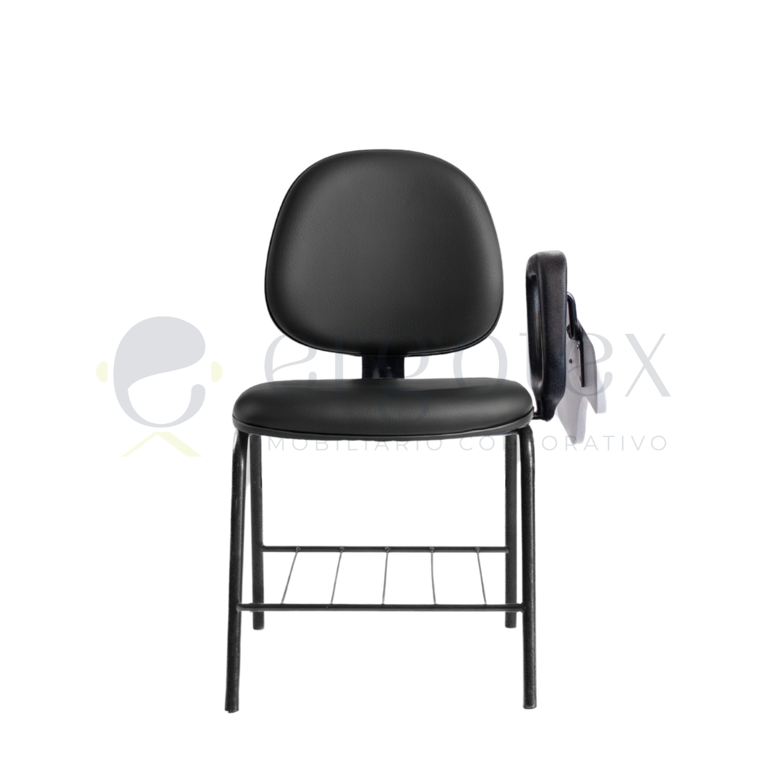 Cadeira Universitária Executiva Prancheta Escamoteável com Porta Livros