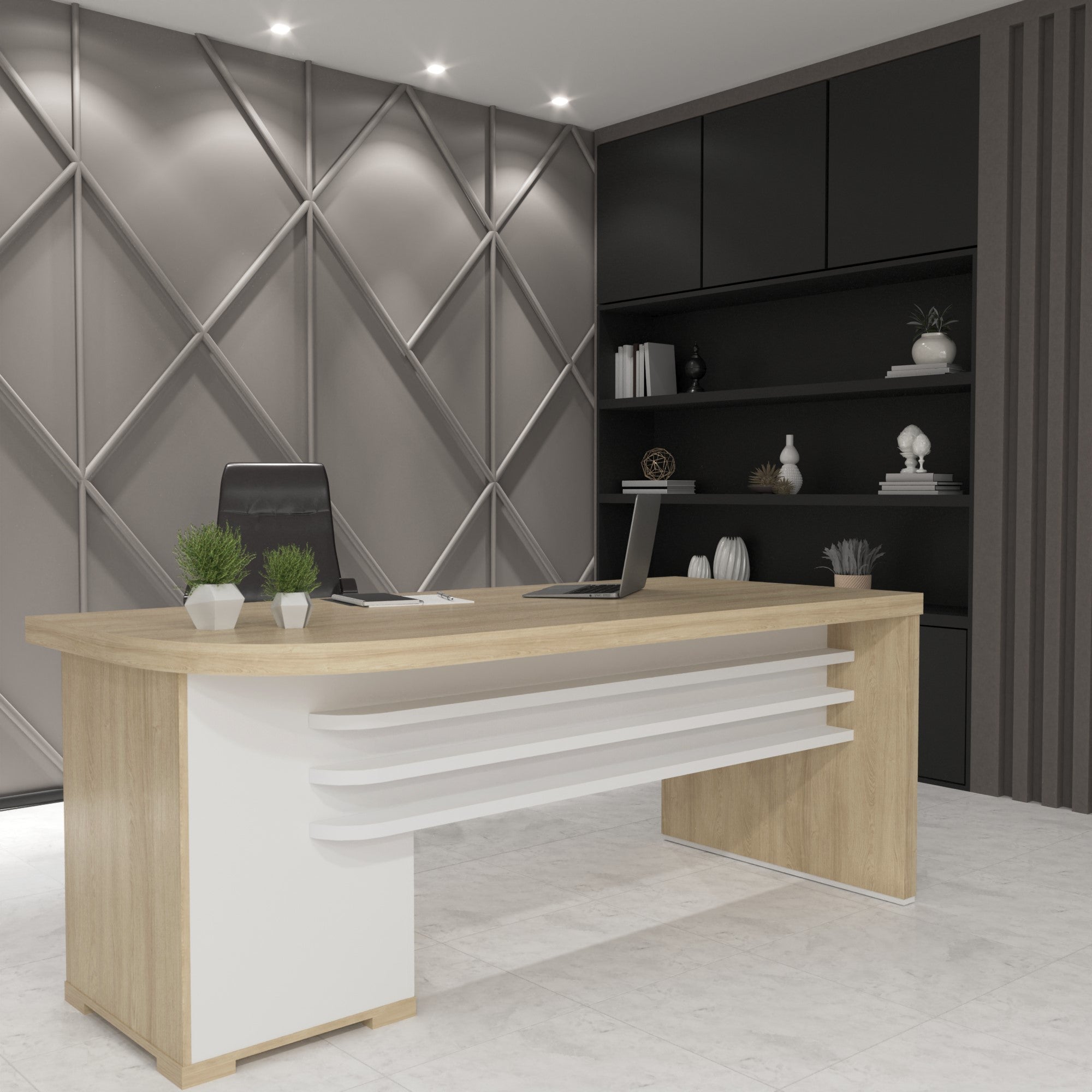 Mesa Escritório com Gavetas Tampo 50mm