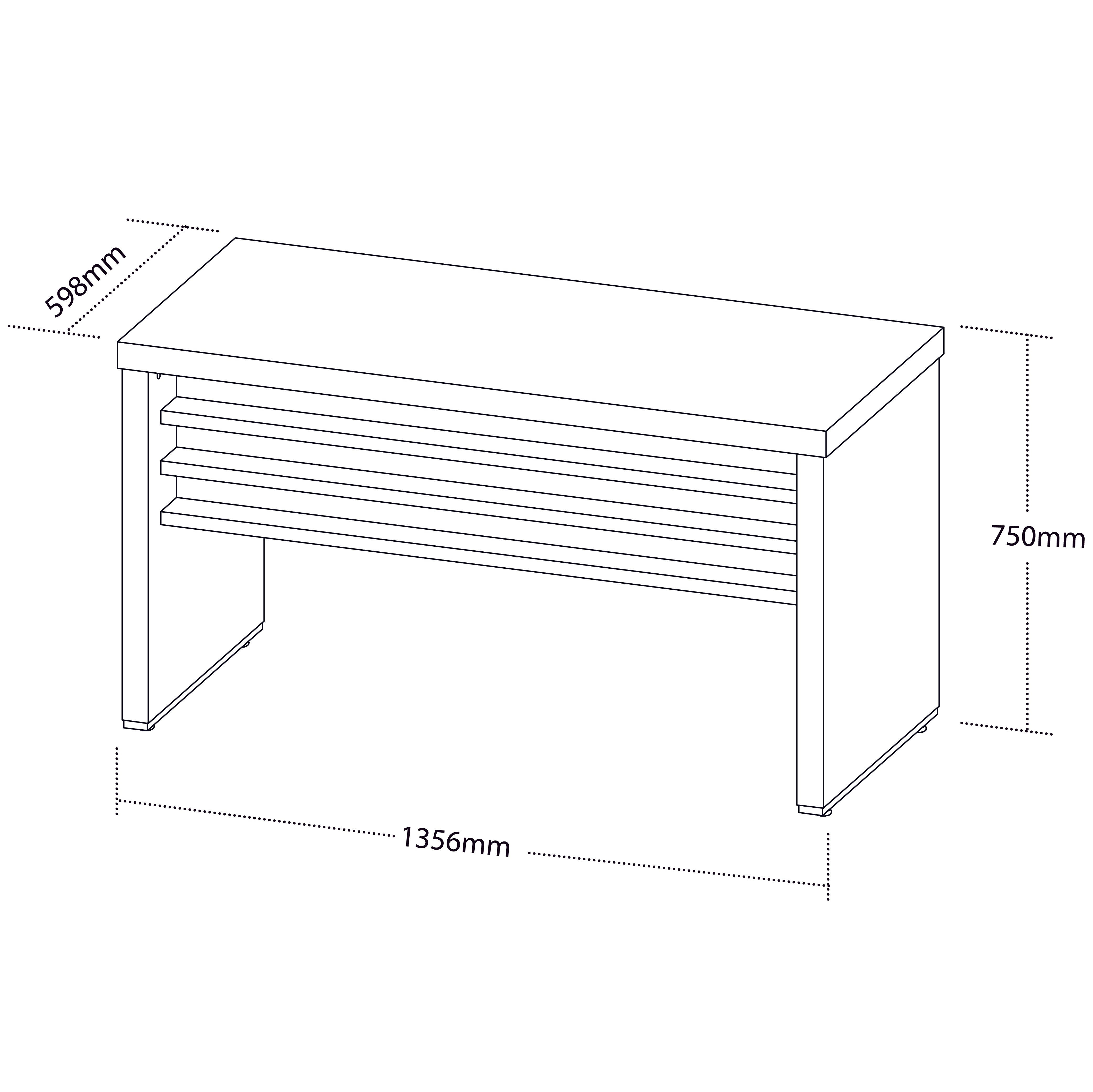 Mesa Reta Escritório Tampo 50mm