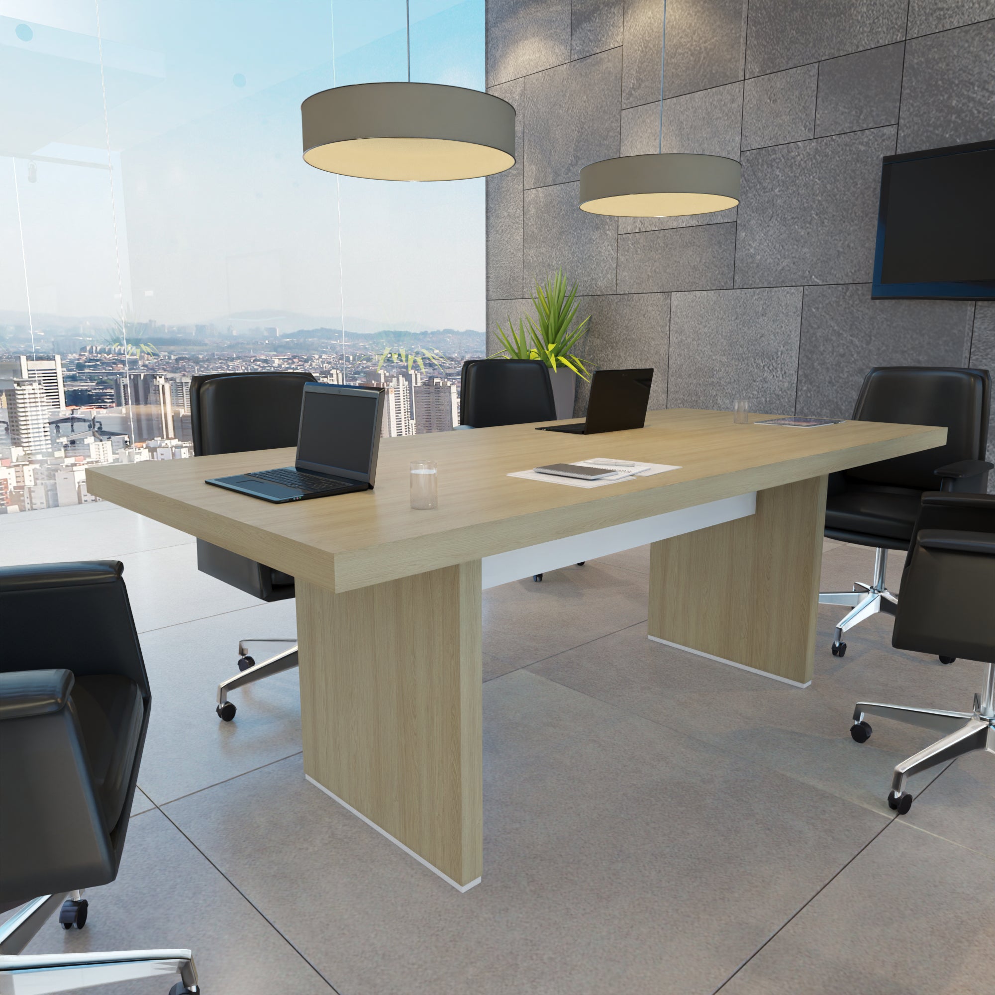 Mesa de Reunião Retangular Tampo 50mm