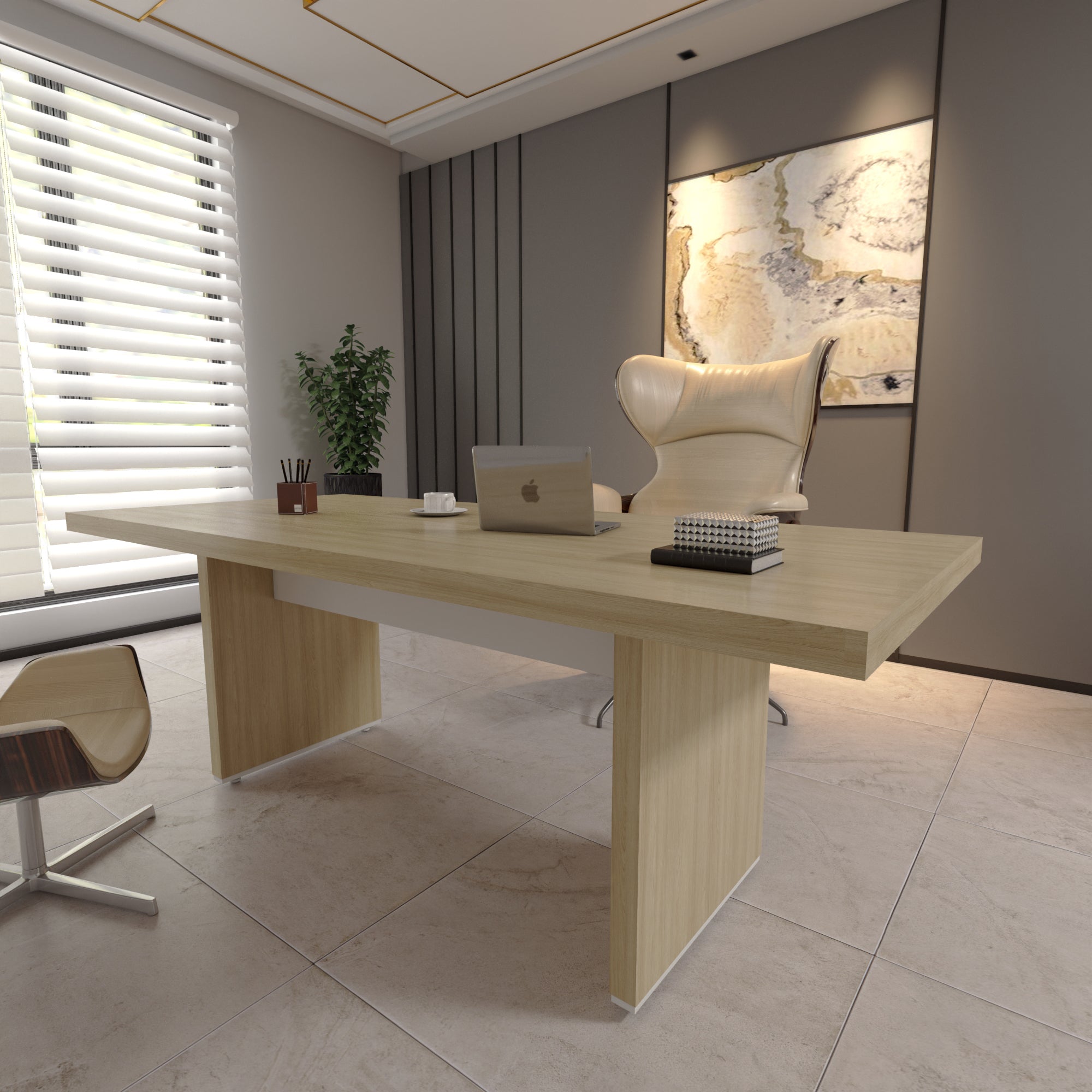 Mesa de Reunião Retangular Tampo 50mm