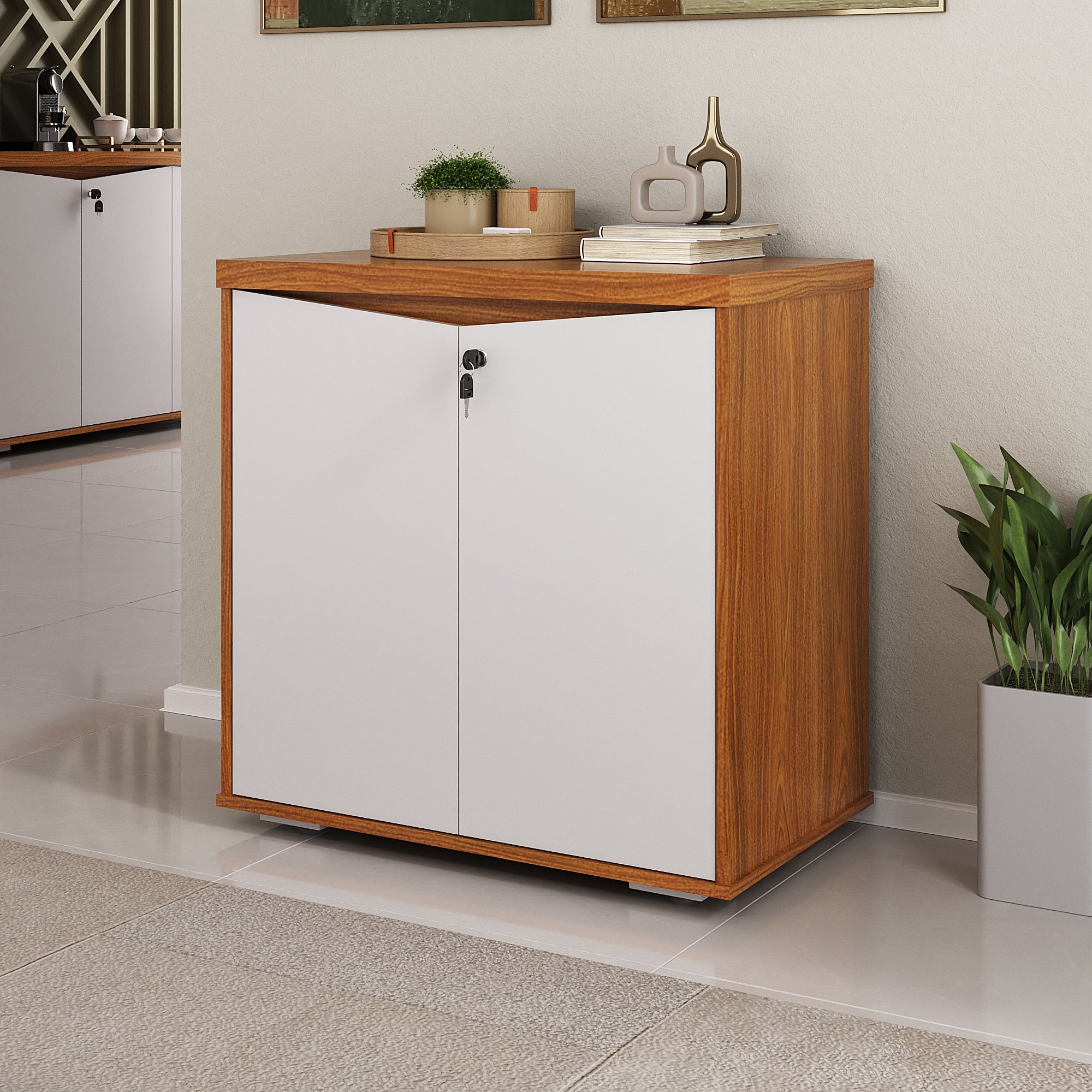 Balcão Escritório 2 Portas Tampo 37mm