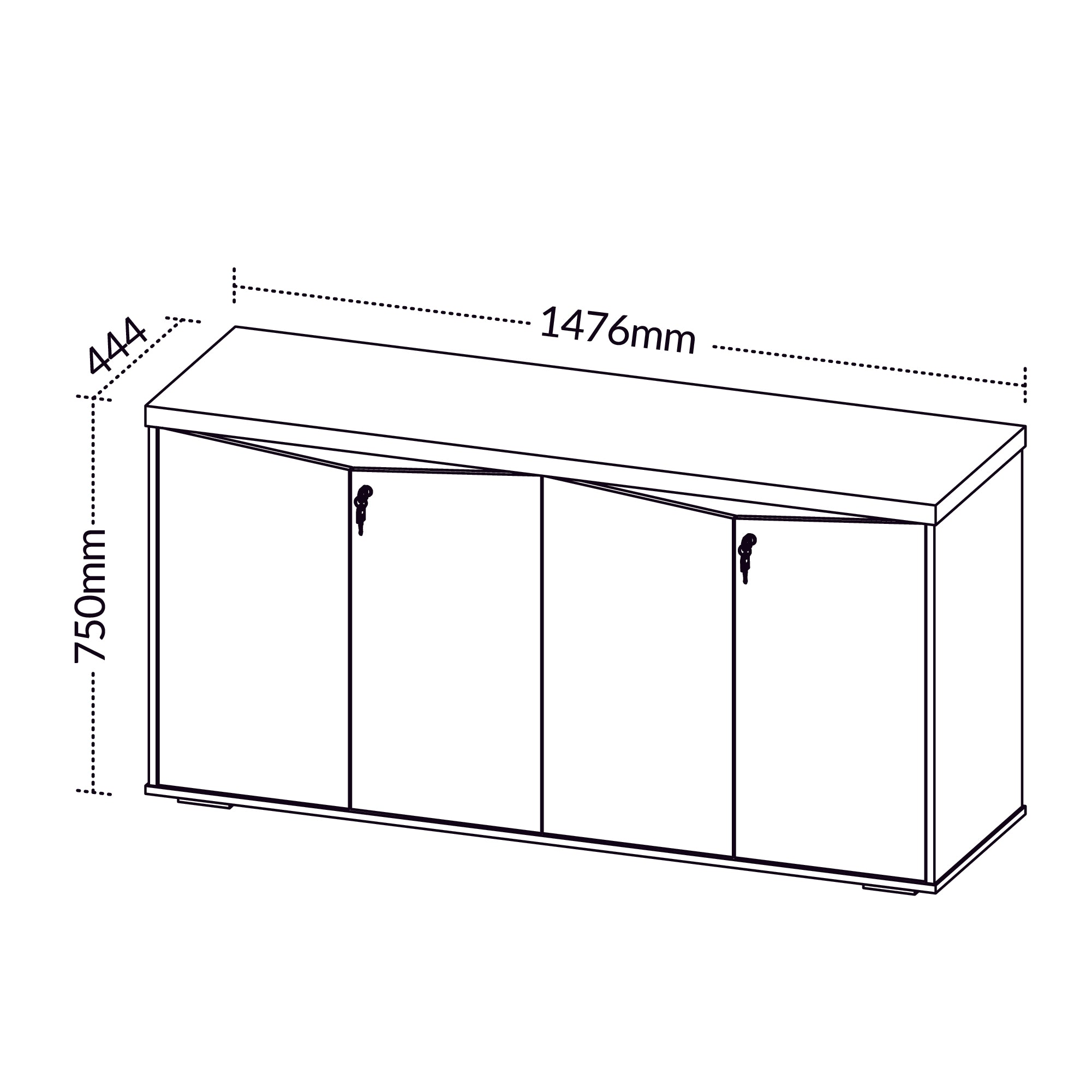 Balcão Escritório 4 Portas Tampo 37mm
