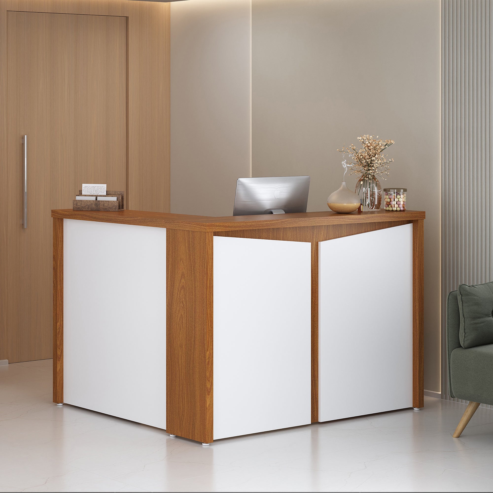 Balcão de Atendimento em L Tampo 37mm