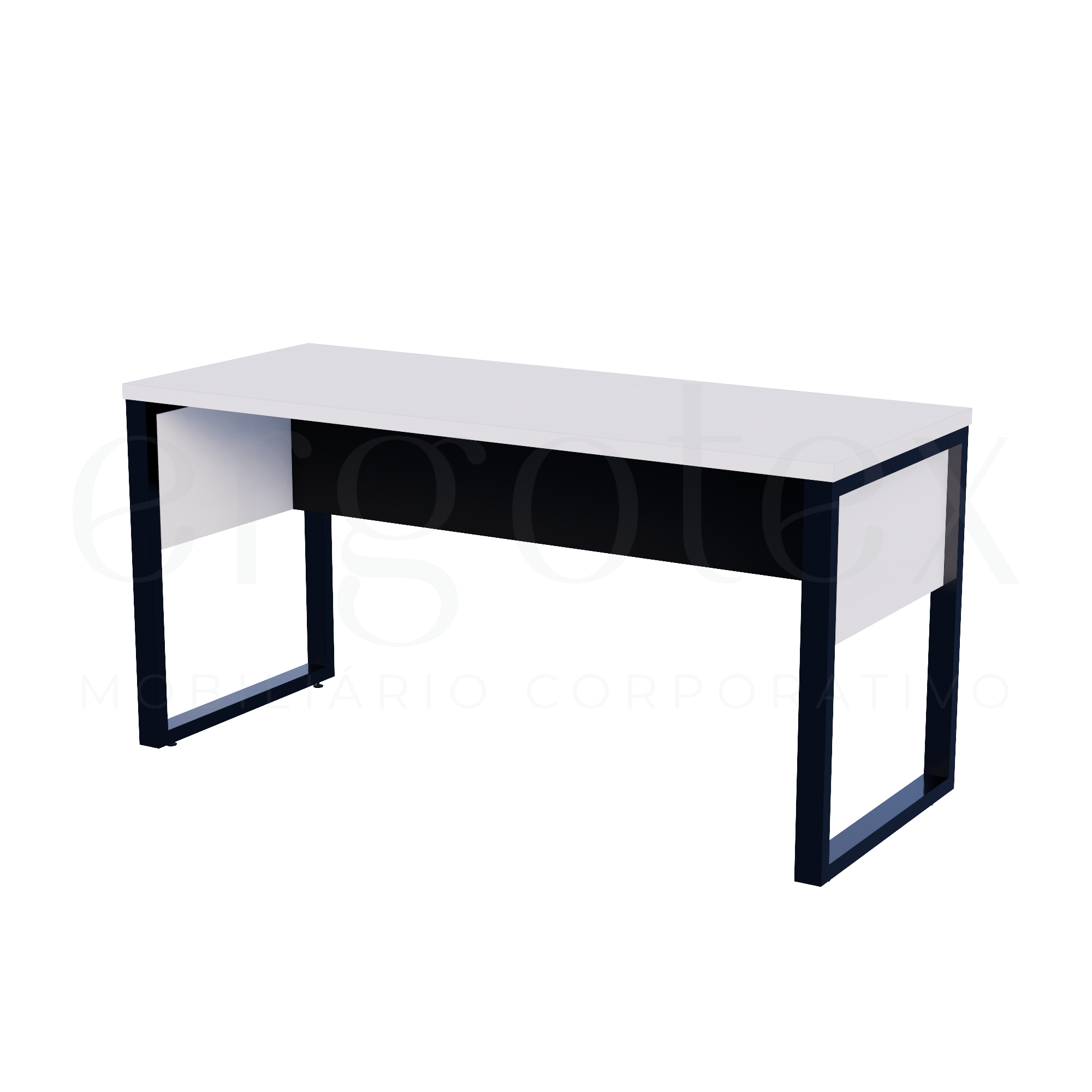 Mesa Reta Escritorio Tampo 30mm Pé Industrial