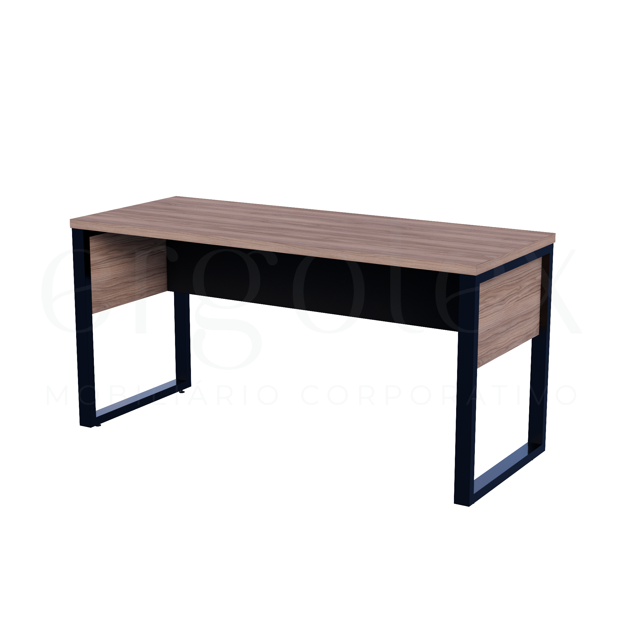 Mesa Reta Escritorio Tampo 30mm Pé Industrial