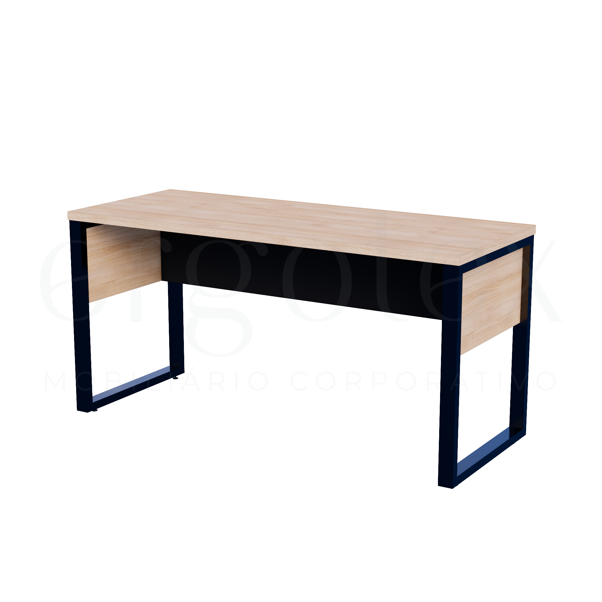 Mesa Reta Escritorio Tampo 30mm Pé Industrial