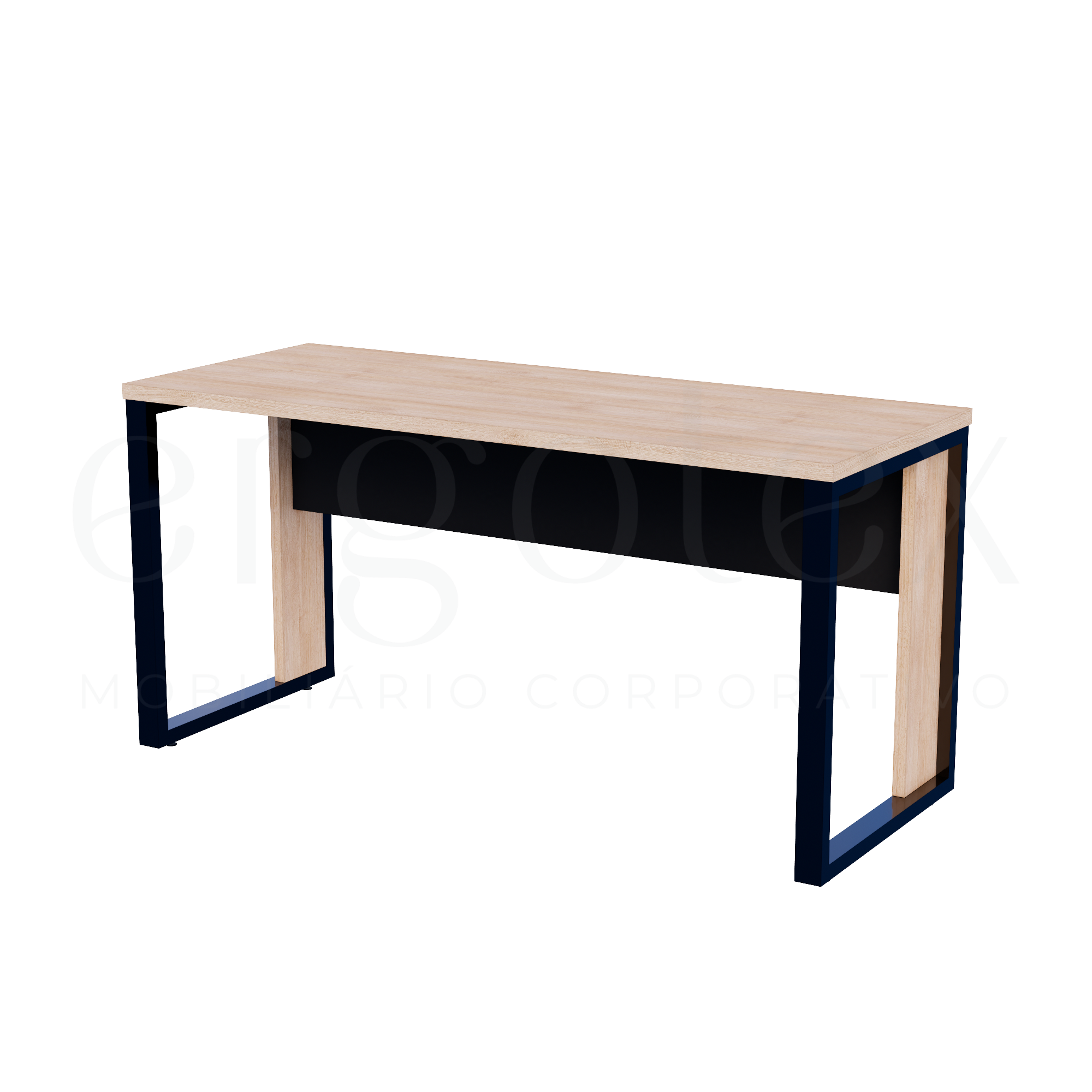 Mesa Reta Escritorio Tampo 30mm Pé Industrial
