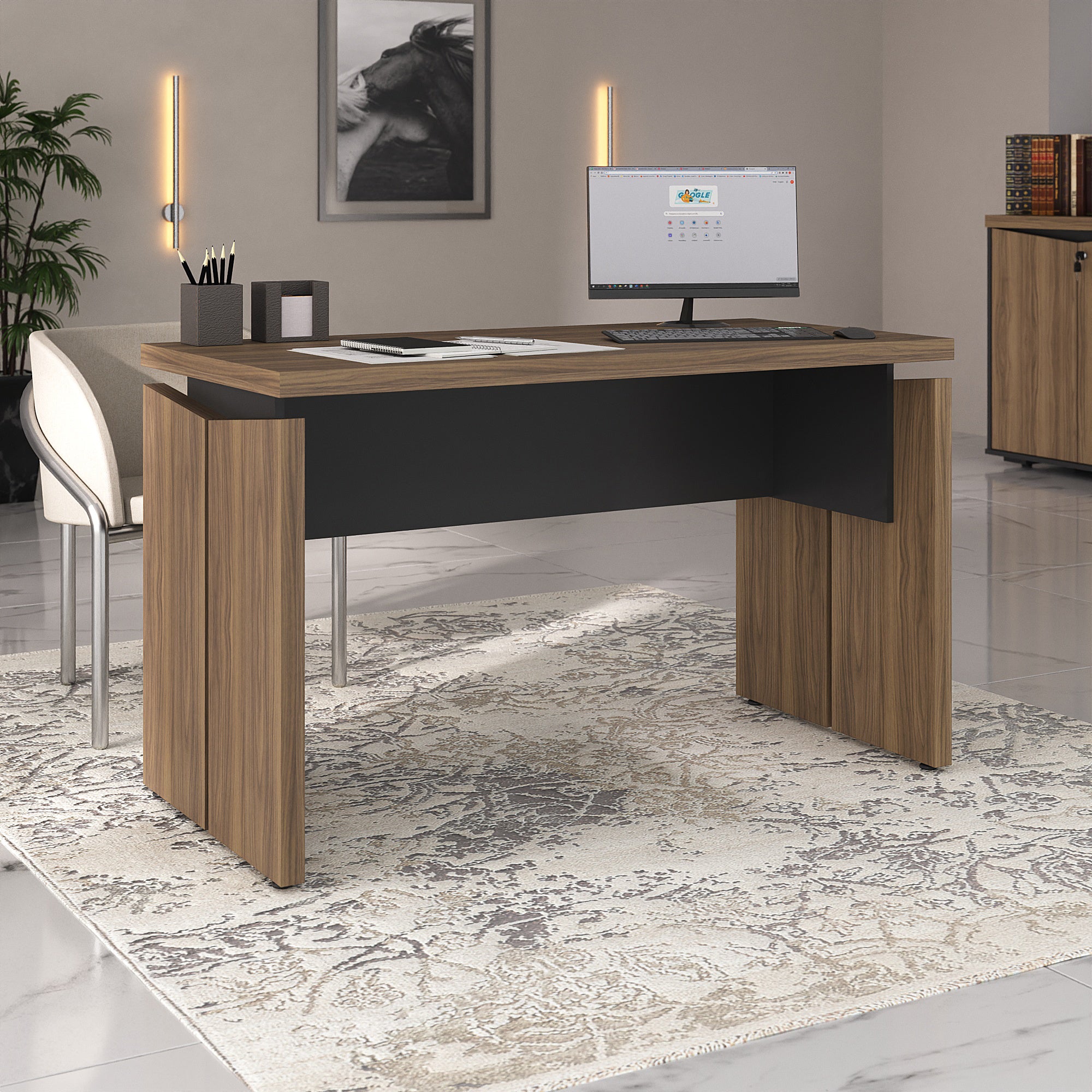 Mesa Reta Escritório Operacional Tampo 37mm