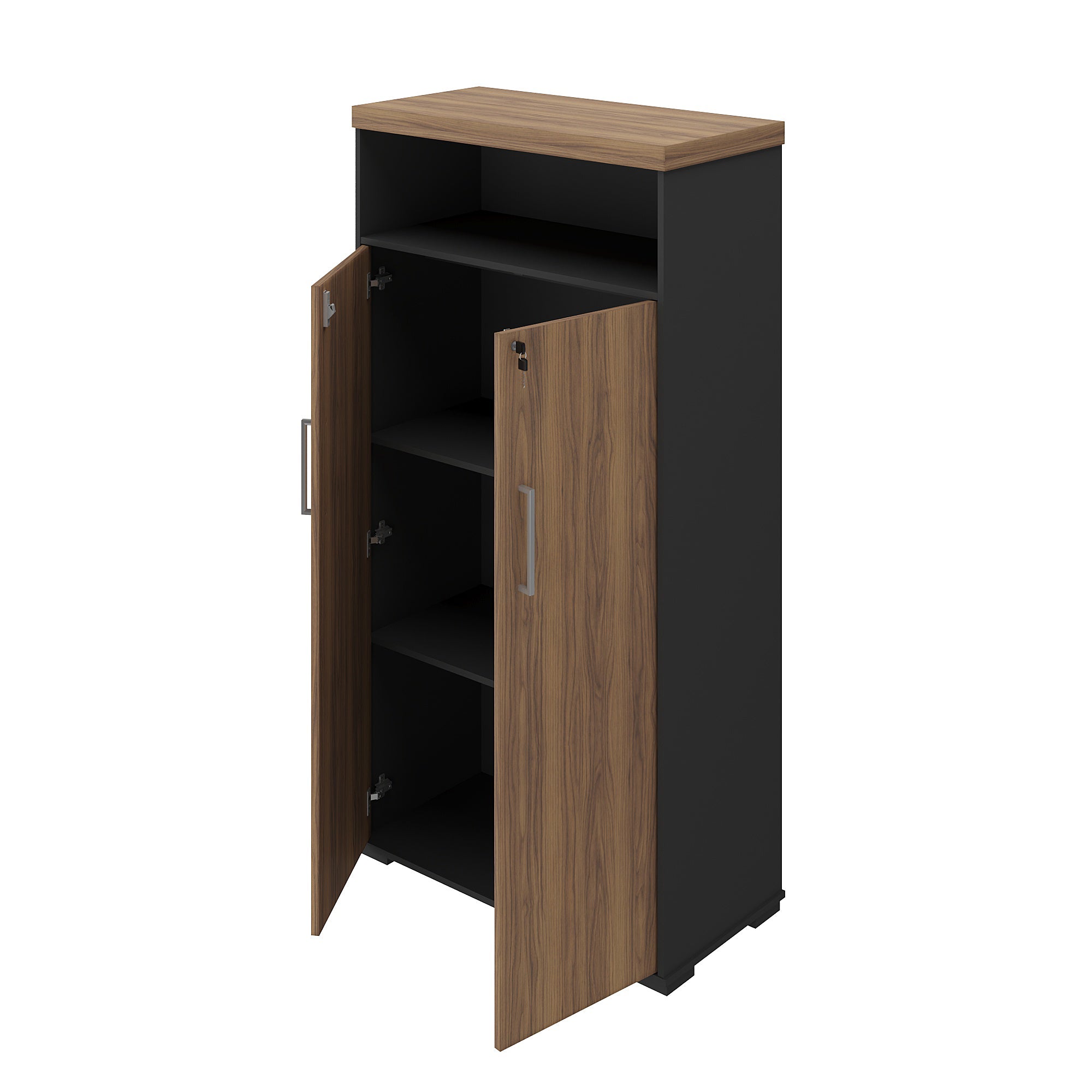 Armario Escritório 2 Portas e Nicho Tampo 50mm