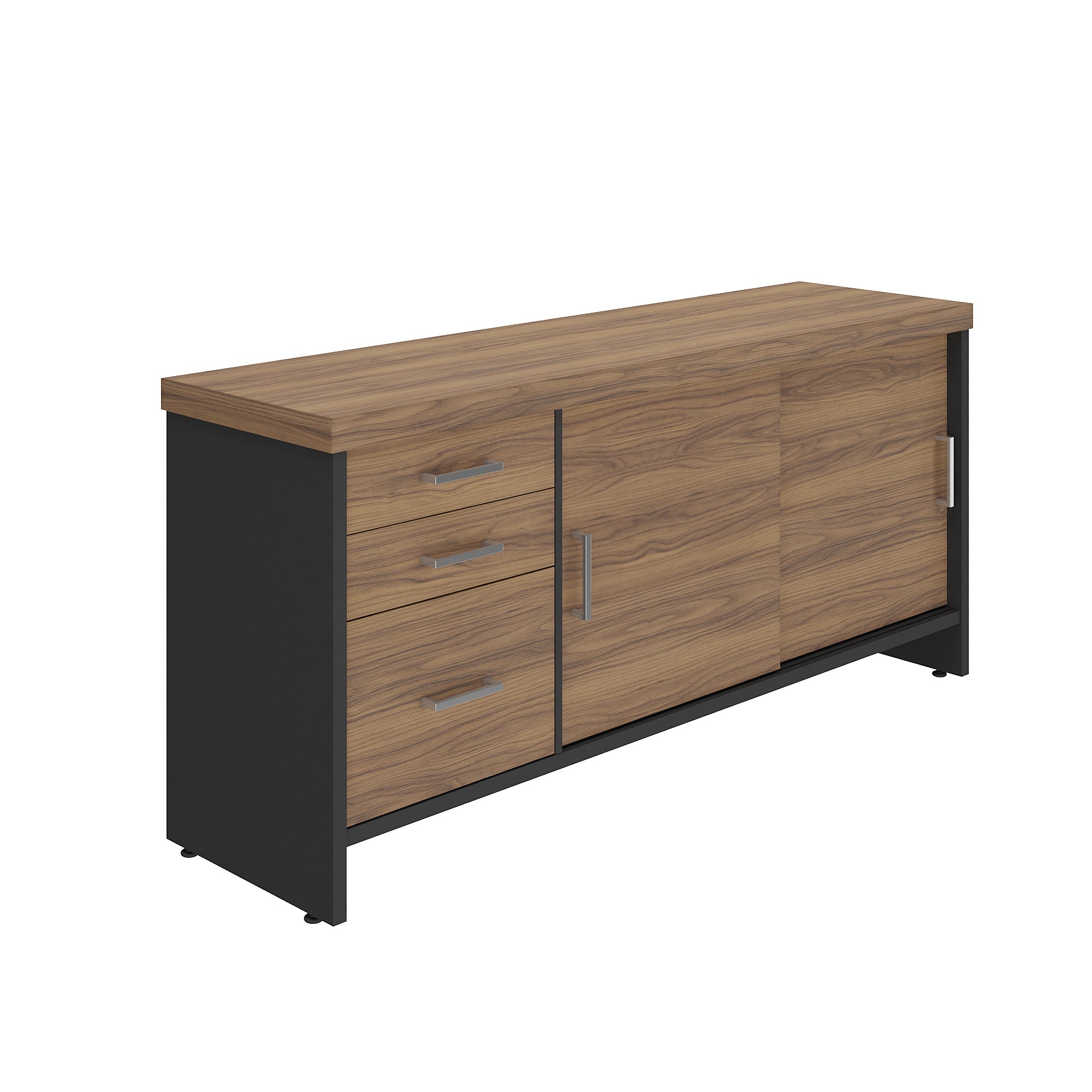 Balcão Escritório com 2 Portas e Gavetas Tampo 50mm