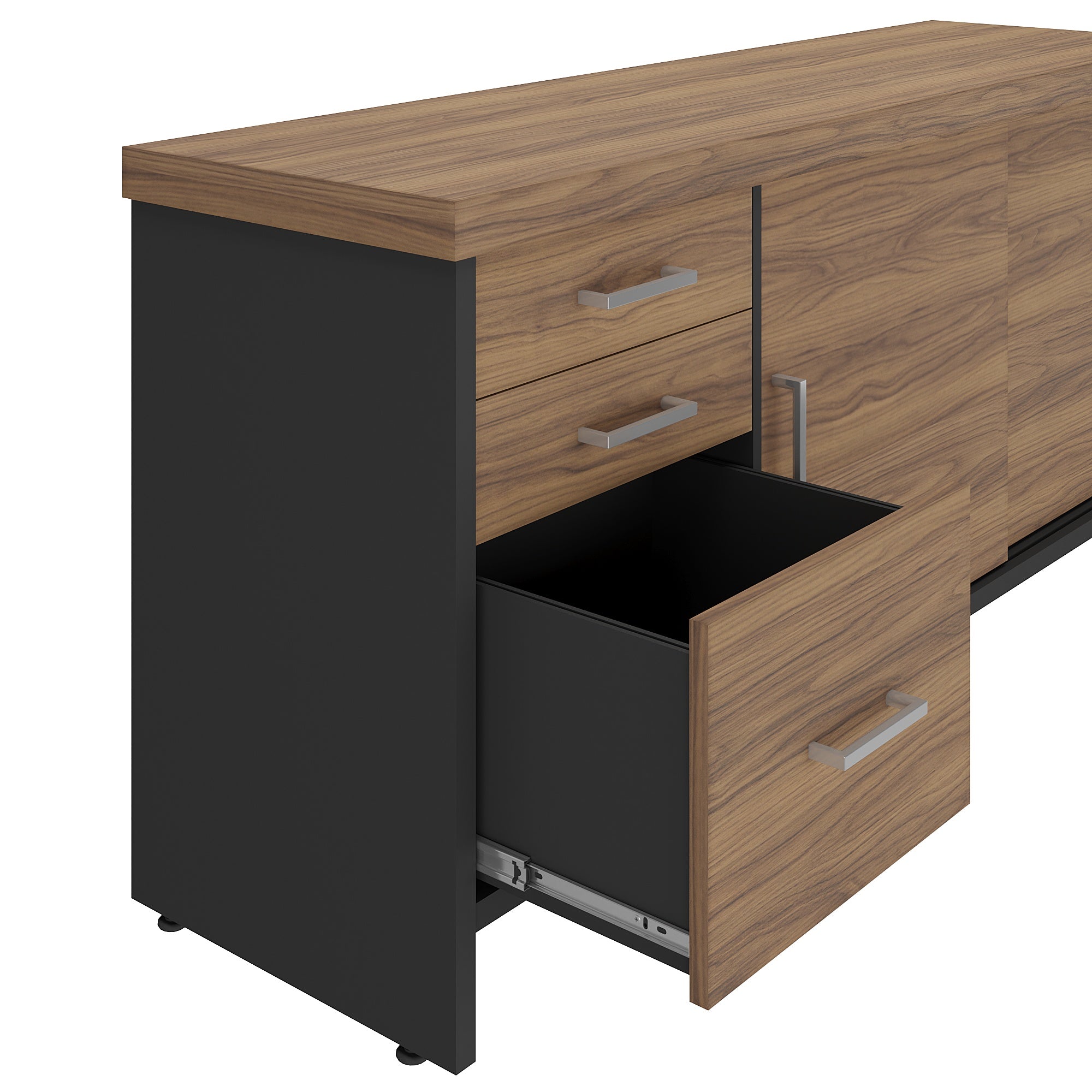 Balcão Escritório com 2 Portas e Gavetas Tampo 50mm